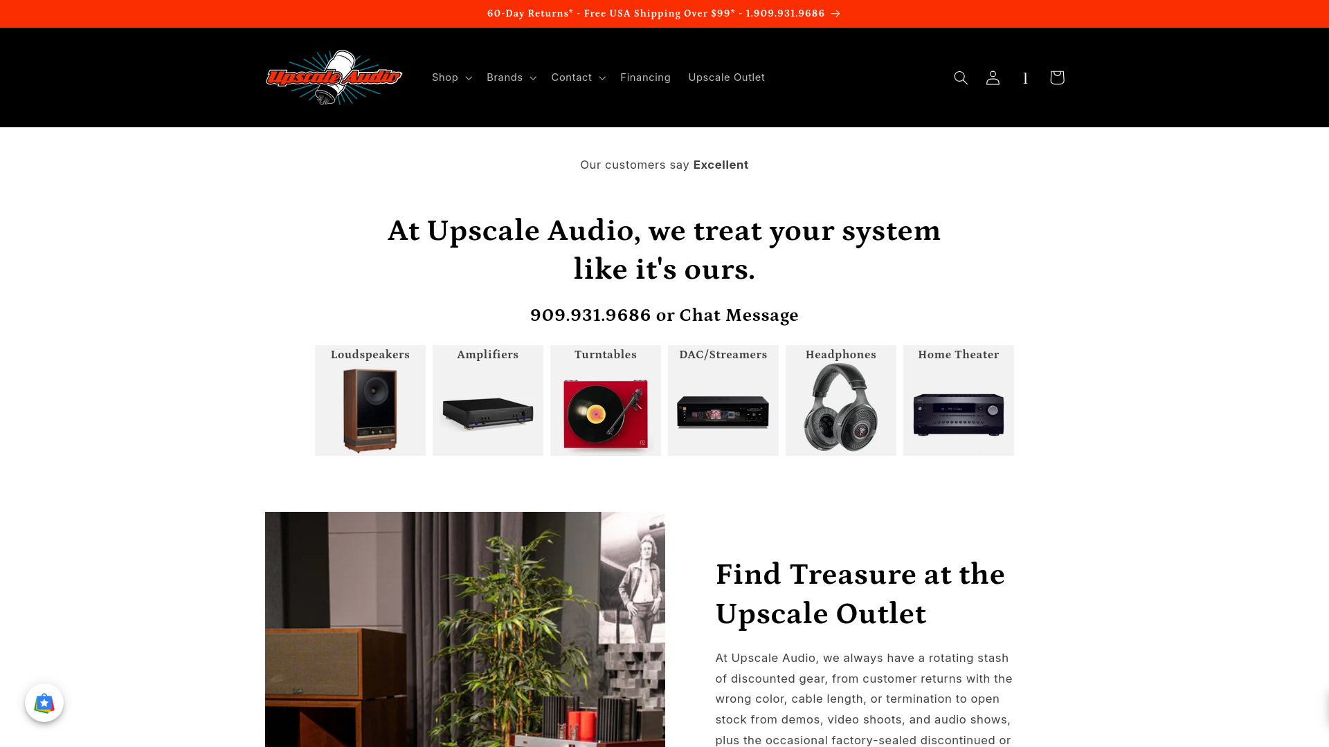 website screenshot of https://upscaleaudio.com/