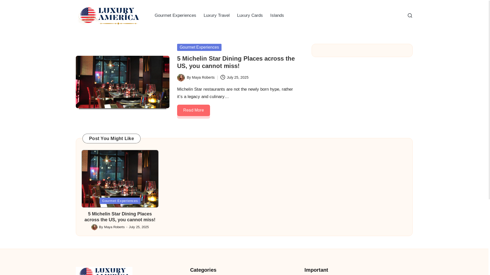 website screenshot of https://luxuryamerica.us/