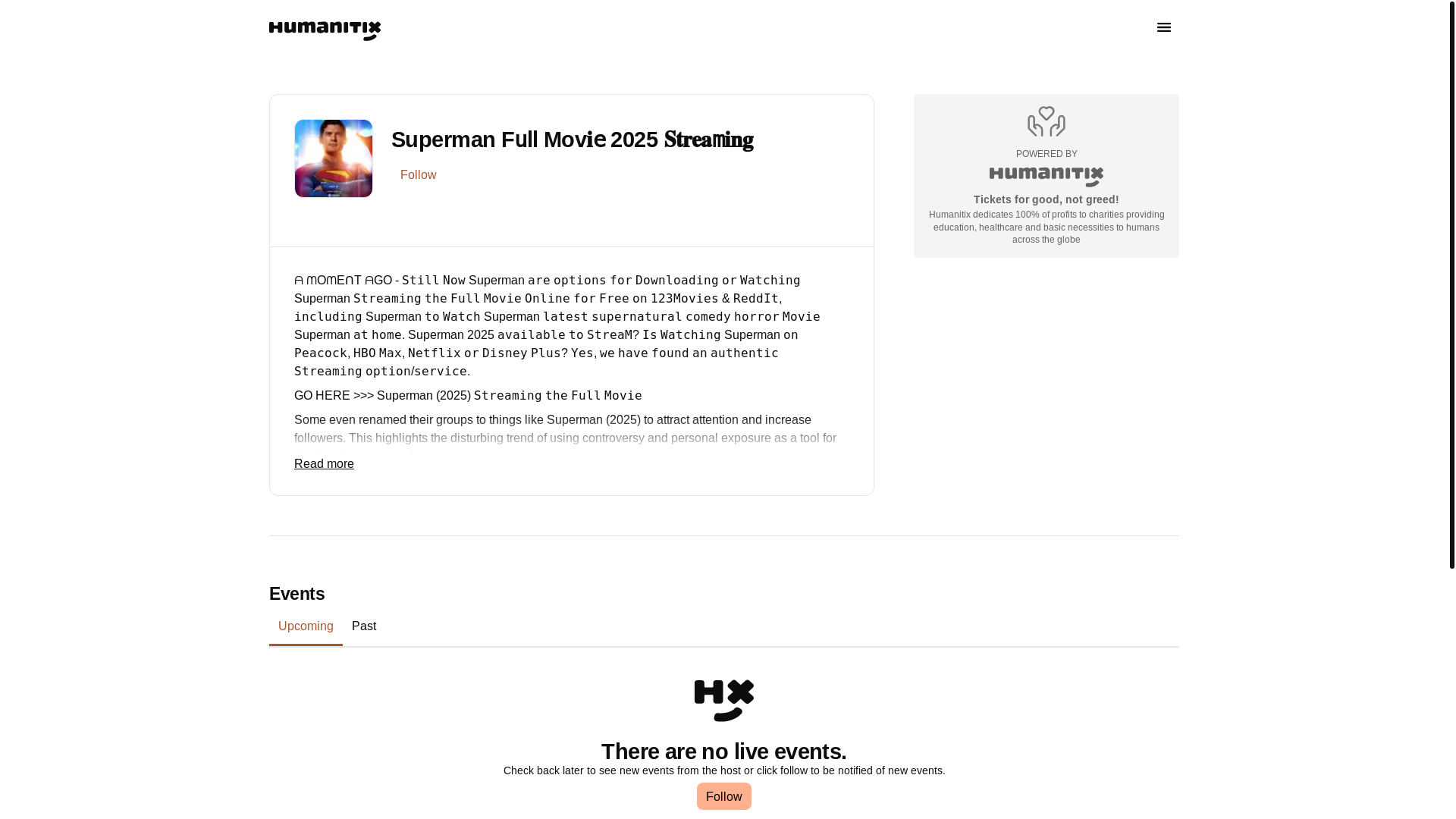 website screenshot of https://events.humanitix.com/host/superman-f-ll-mov-2025