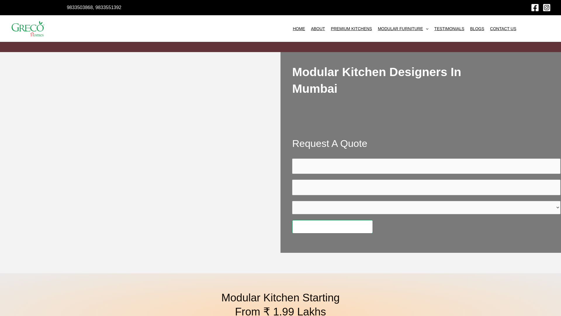website screenshot of https://grecokitchens.com