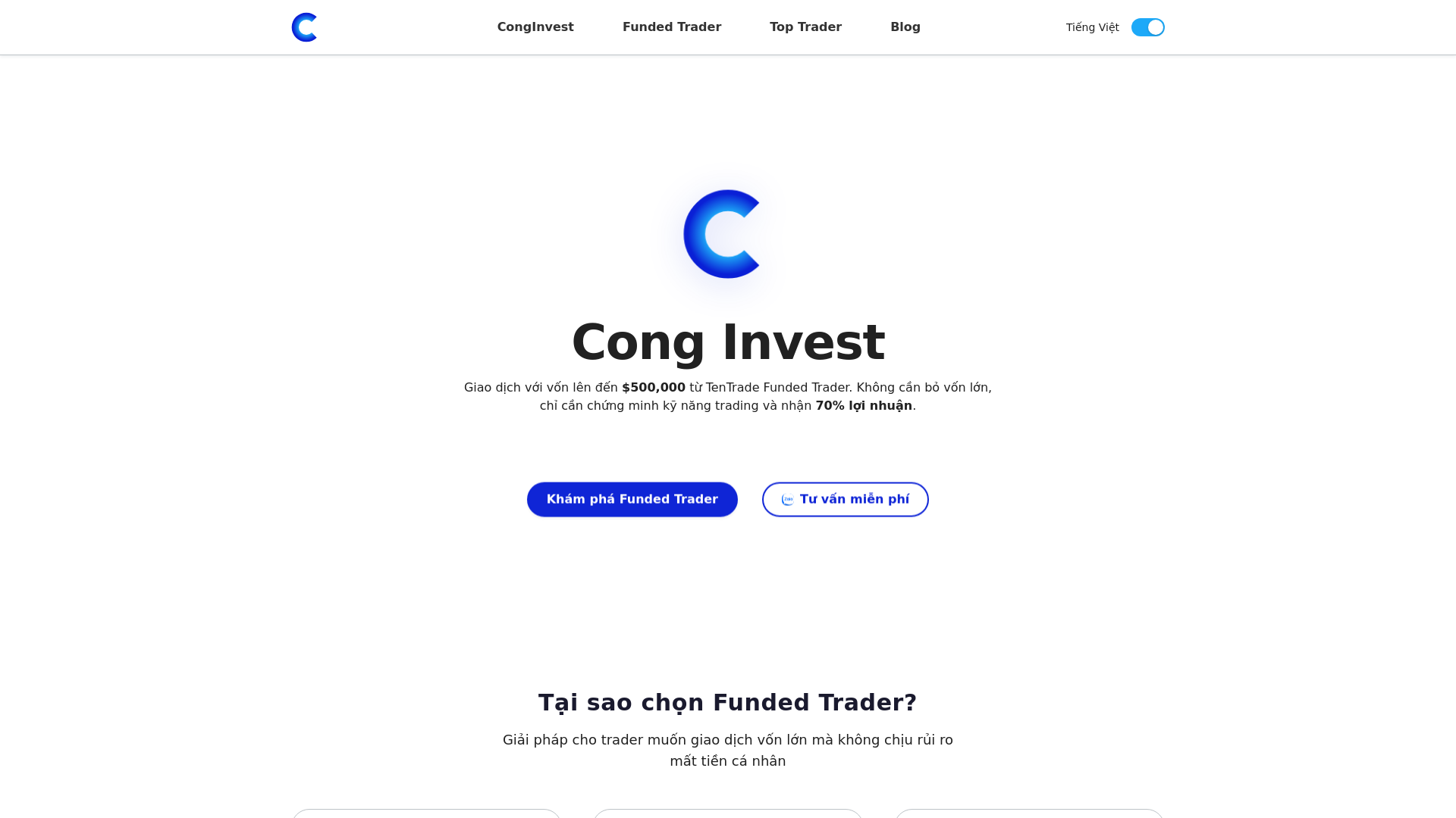 website screenshot of https://conginvest.com/
