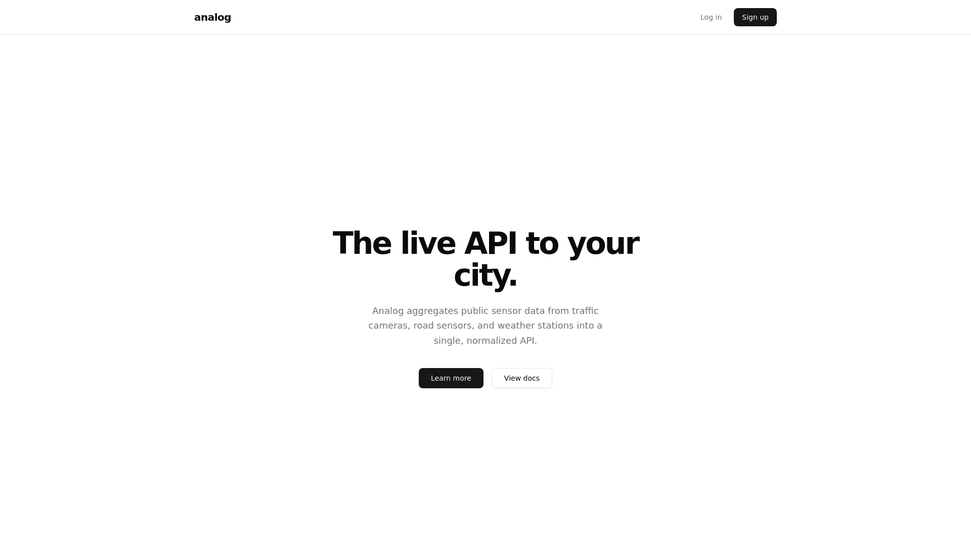 website screenshot of https://analogapi.com/