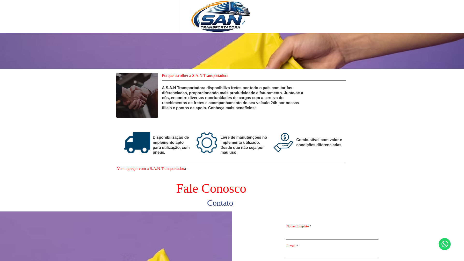 website screenshot of https://santransportes.com.br