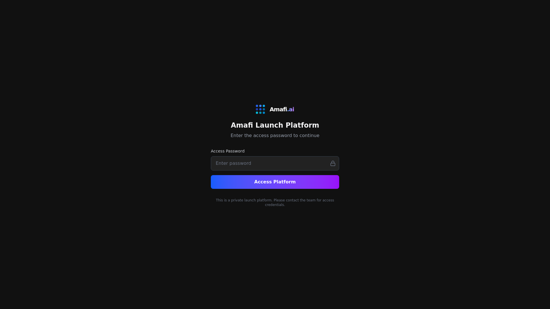 website screenshot of https://amafi.ai/