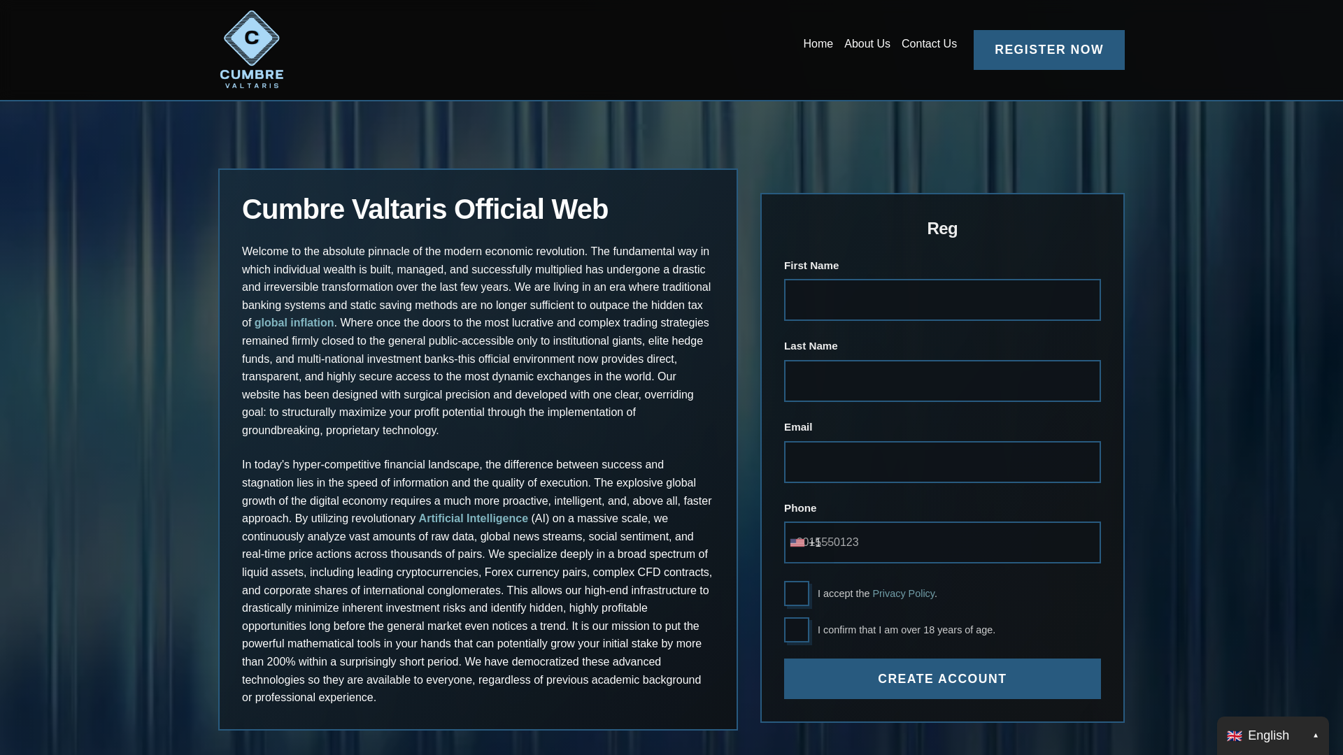 website screenshot of https://cumbrevaltaris.org