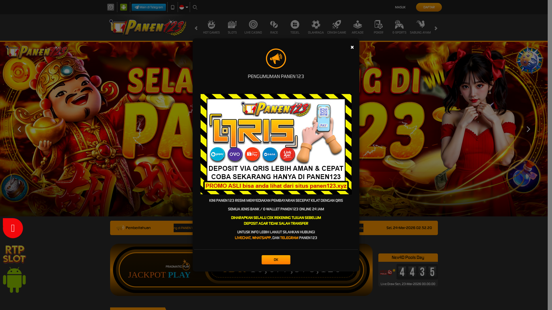 website screenshot of https://panen123dwa.lol/