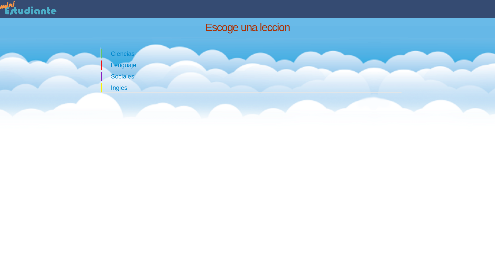 website screenshot of https://miniestudiante.cl/