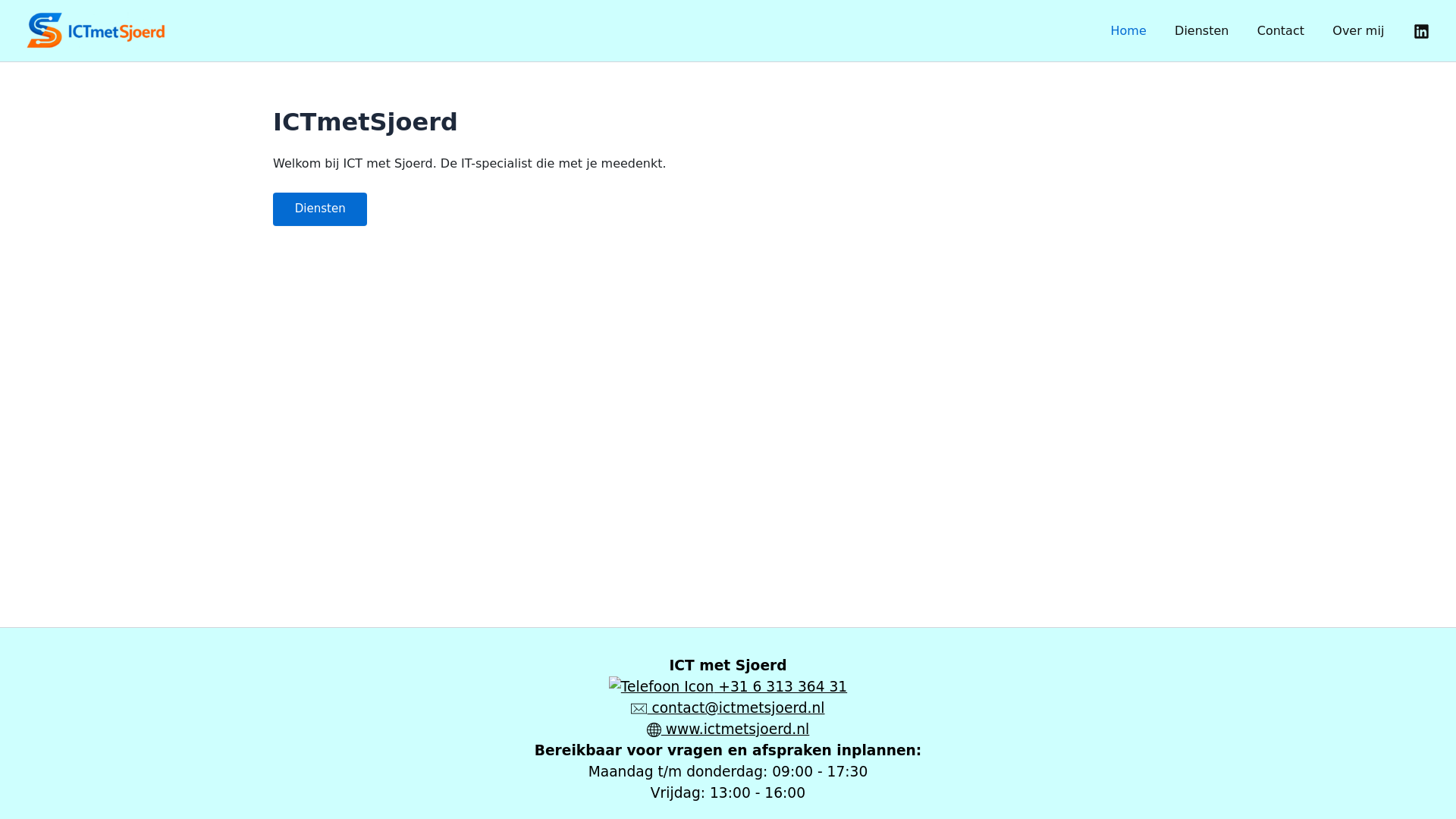 website screenshot of https://ictmetsjoerd.nl/