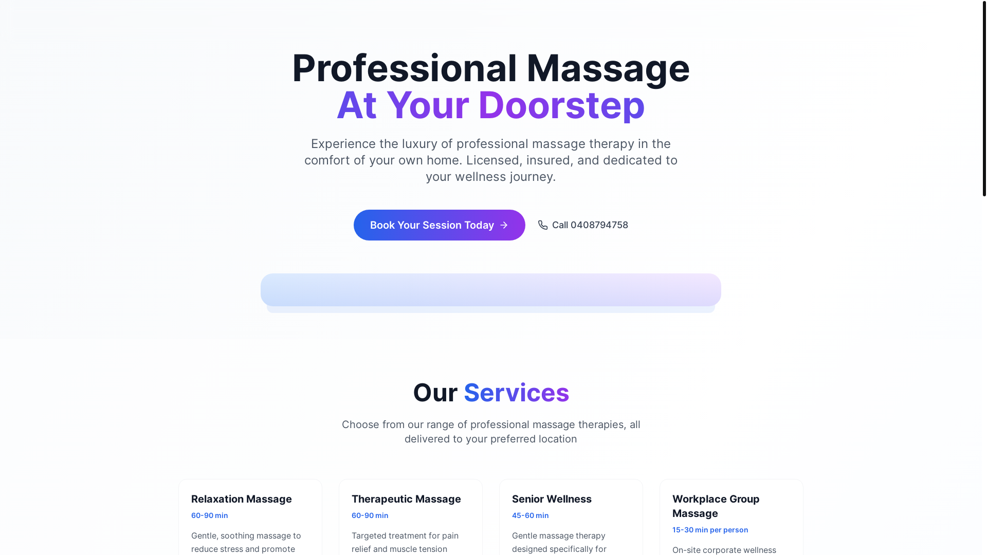 website screenshot of https://mycaremobilemassage.com.au/