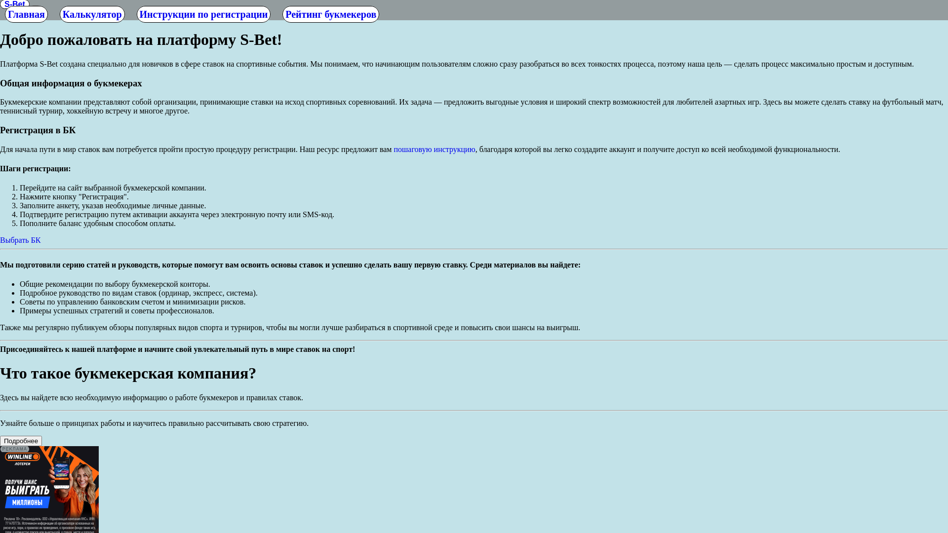 website screenshot of https://s-bet.ru