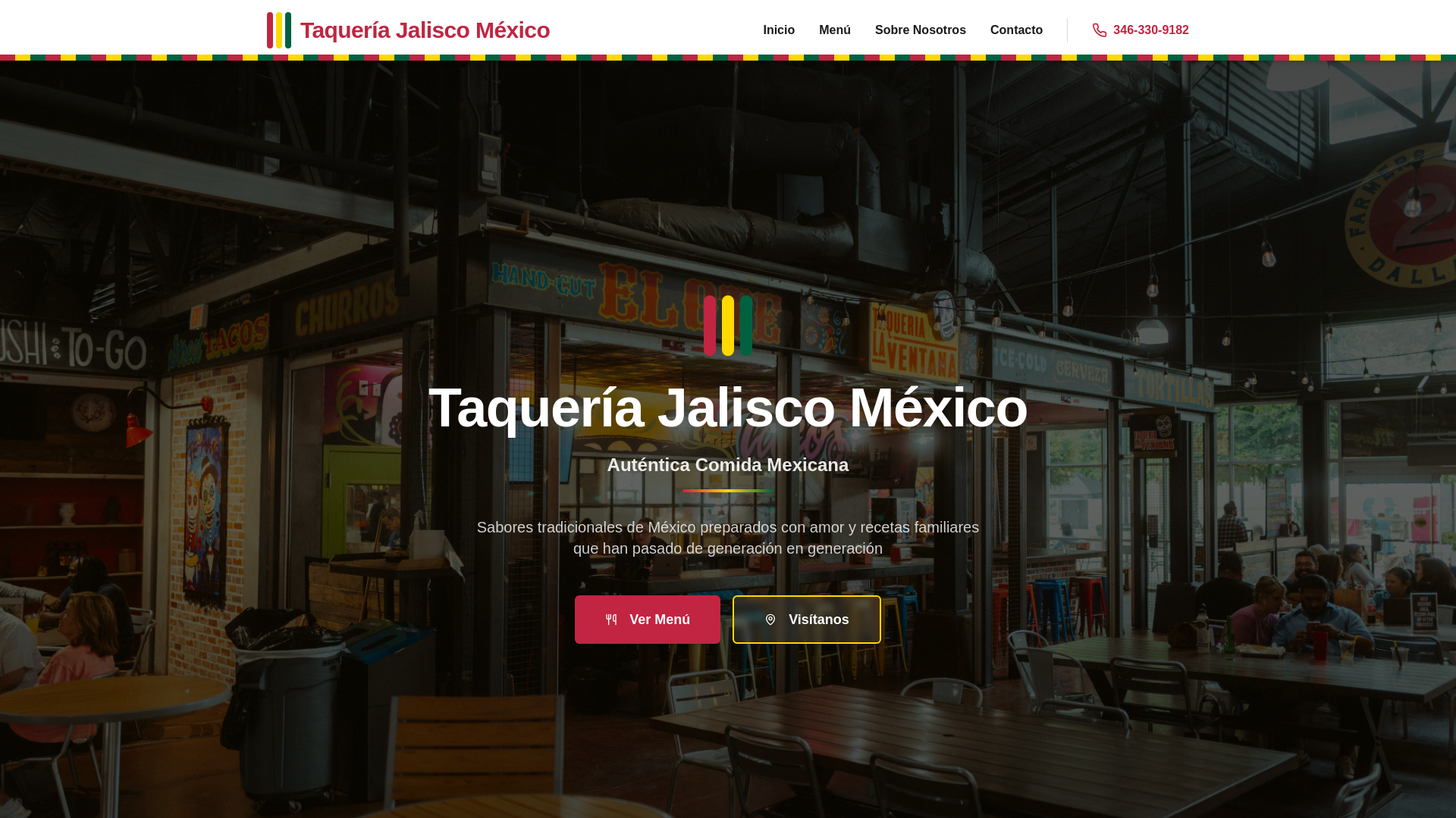 website screenshot of https://taqueriajaliscomexico.com/