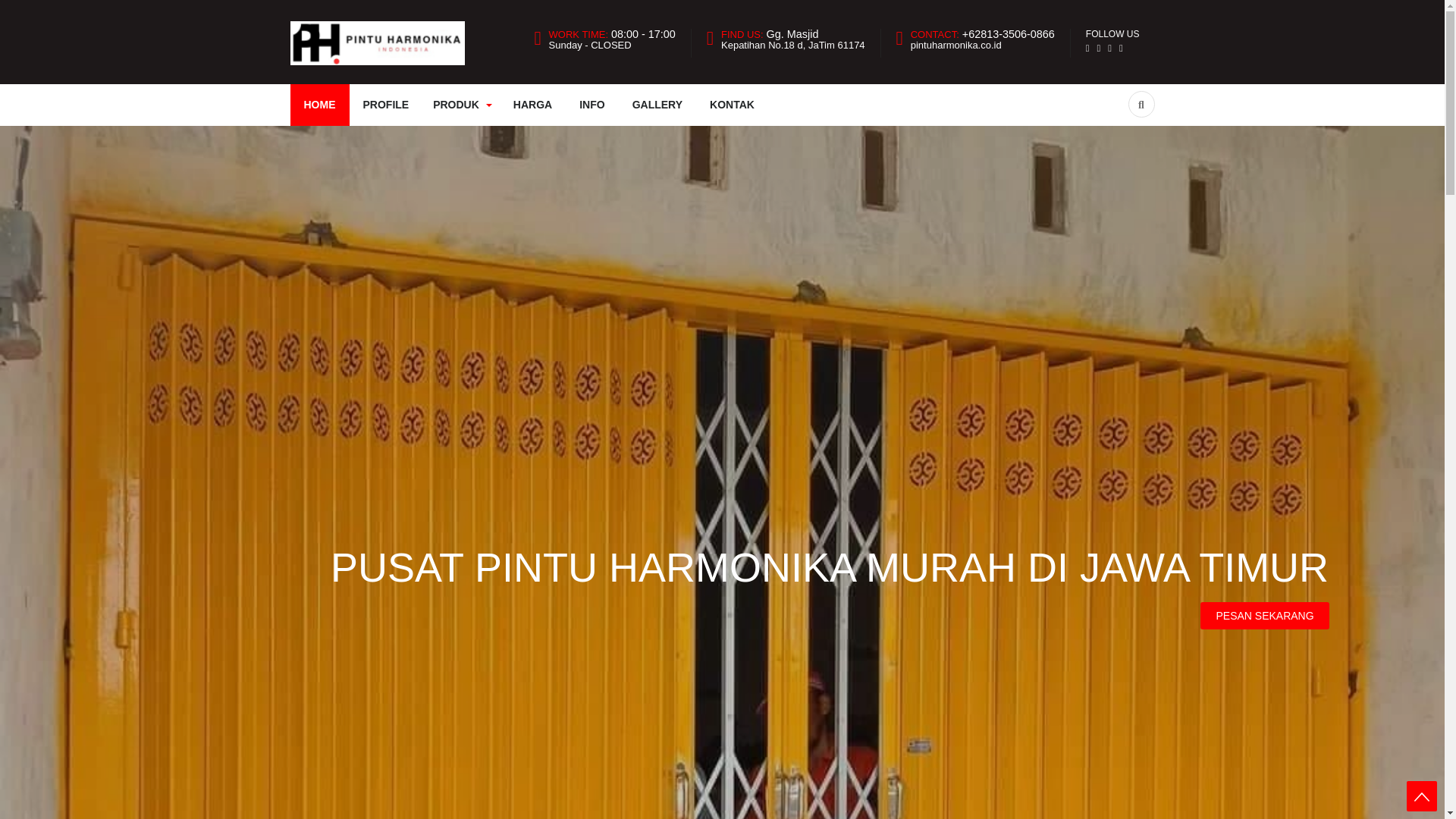 website screenshot of https://pintuharmonika.co.id/