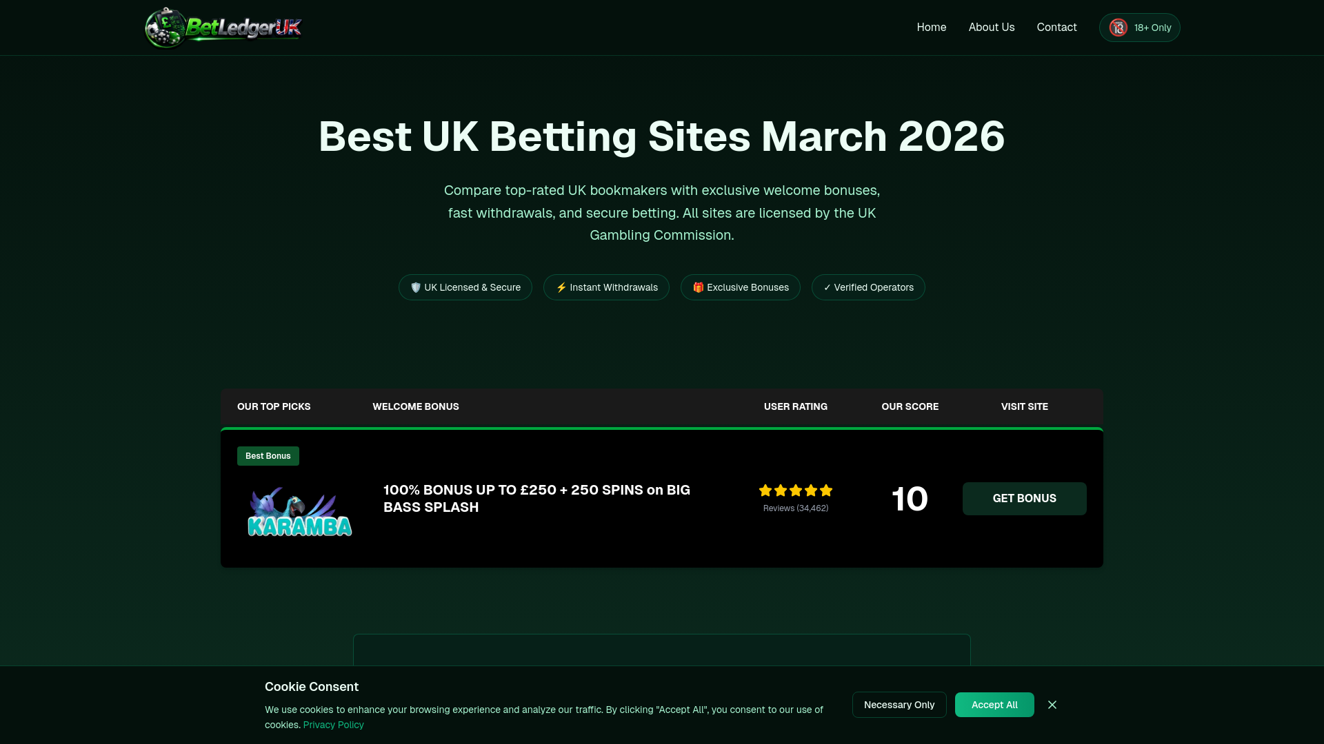 website screenshot of https://betledgeruk.com