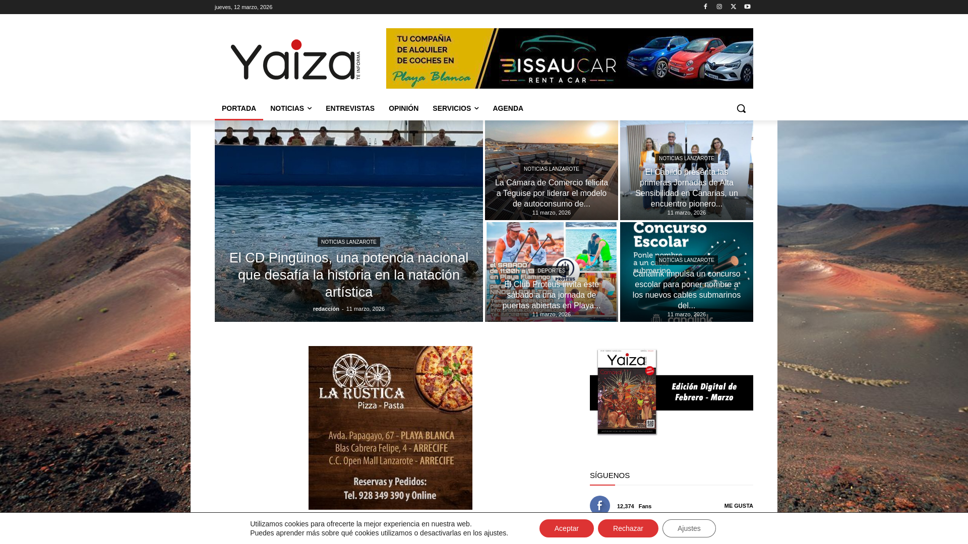website screenshot of https://yaizateinforma.es