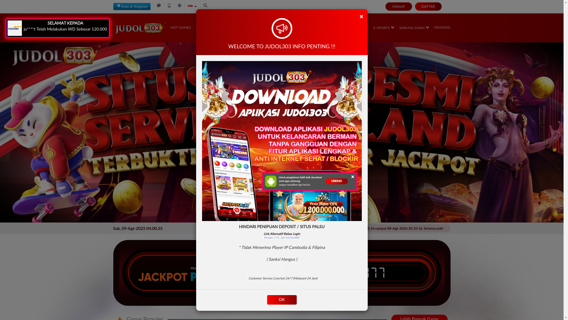 website screenshot of https://judol303terampil.xyz/
