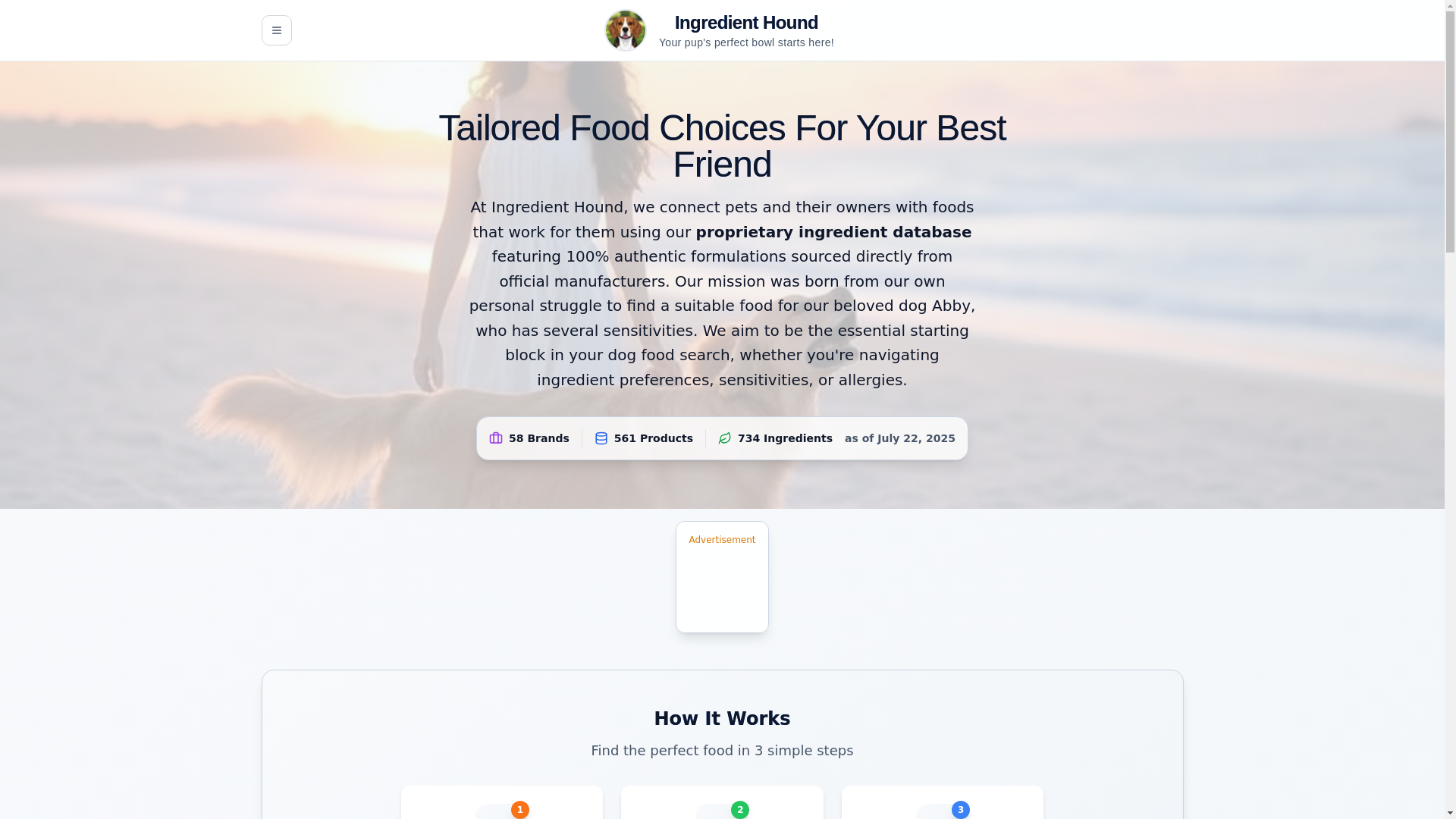 website screenshot of https://ingredienthound.net/