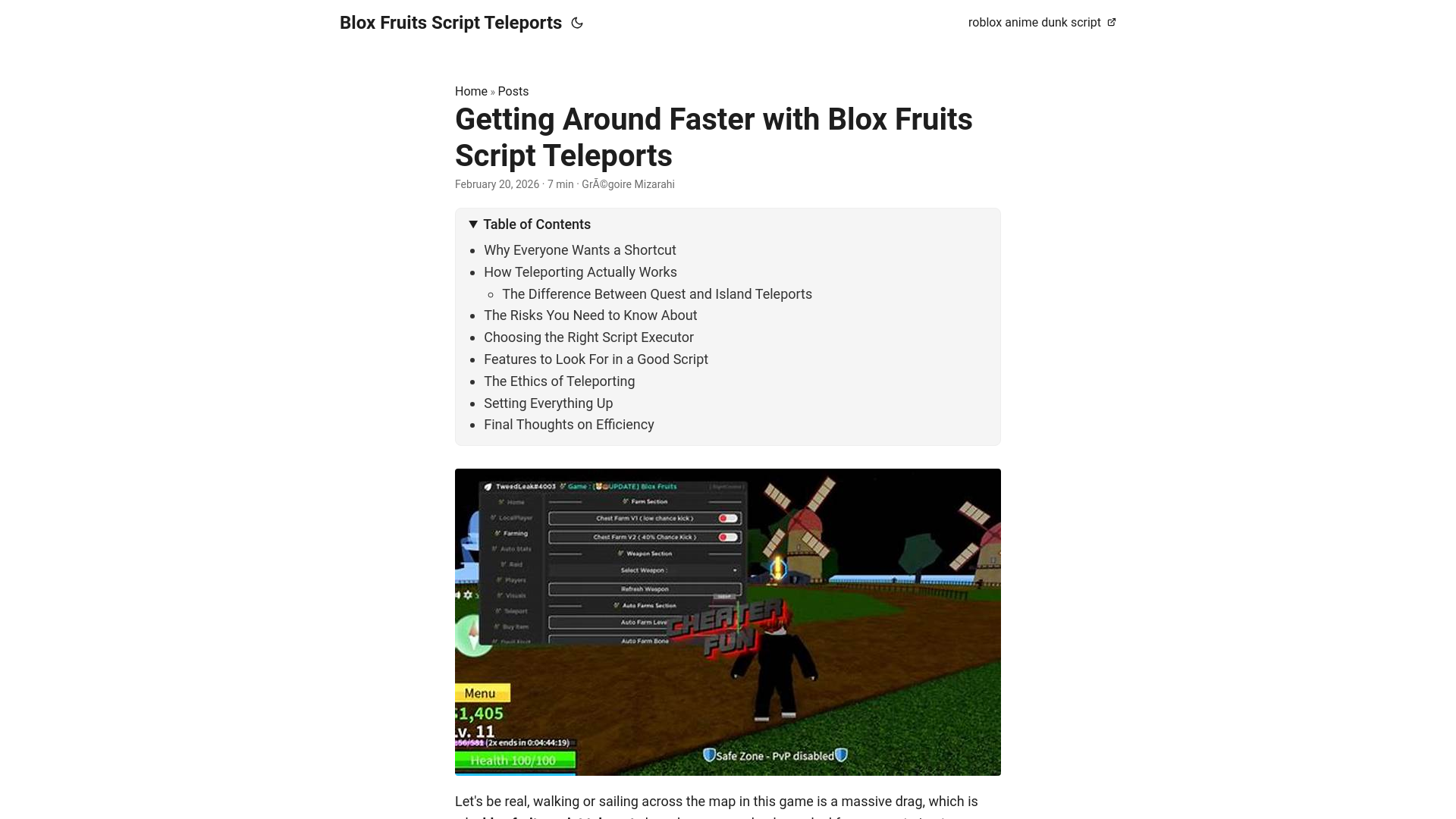website screenshot of https://blox-fruits-script-teleports.pages.dev/