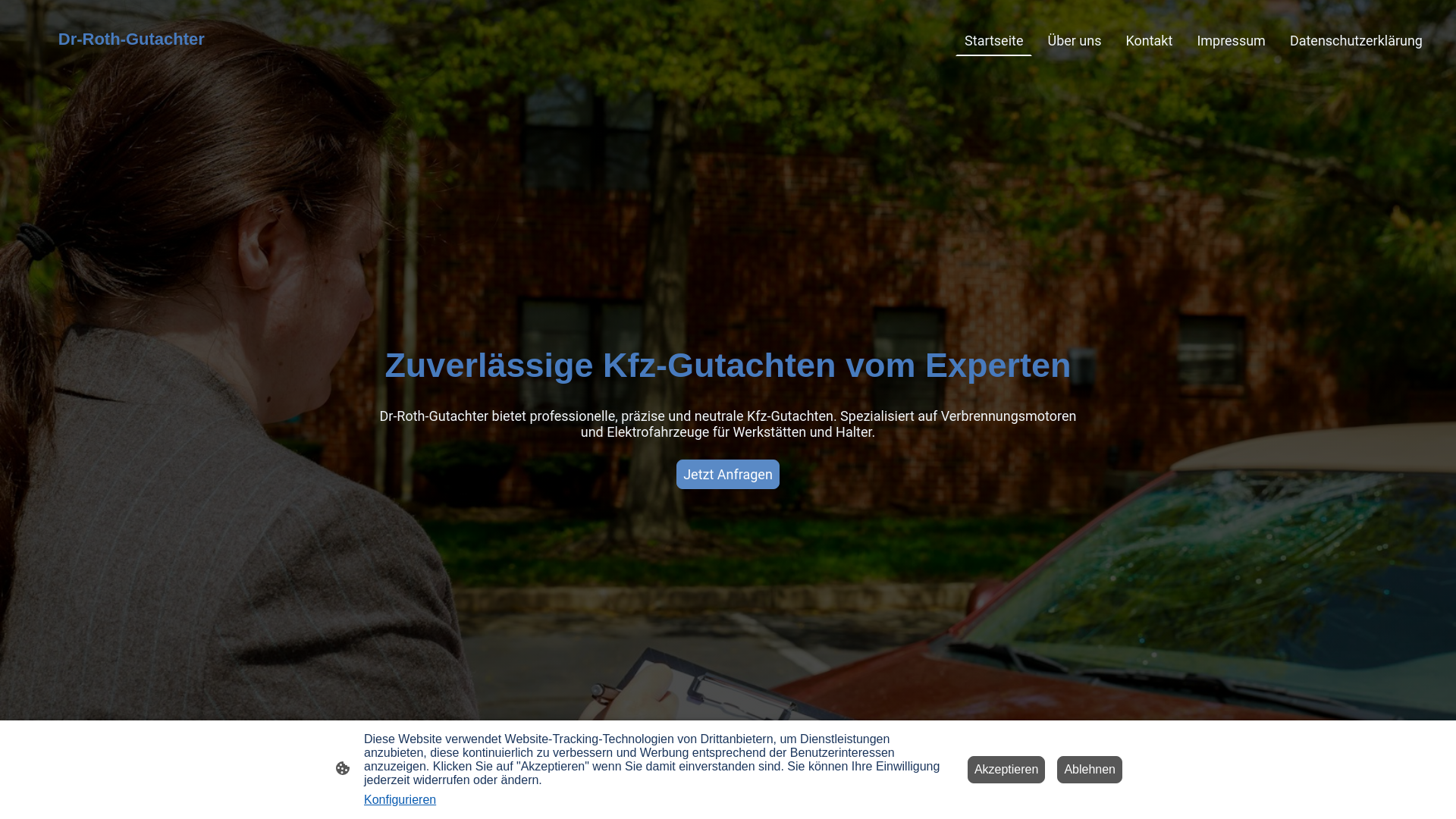 website screenshot of https://dr-roth-gutachter.de