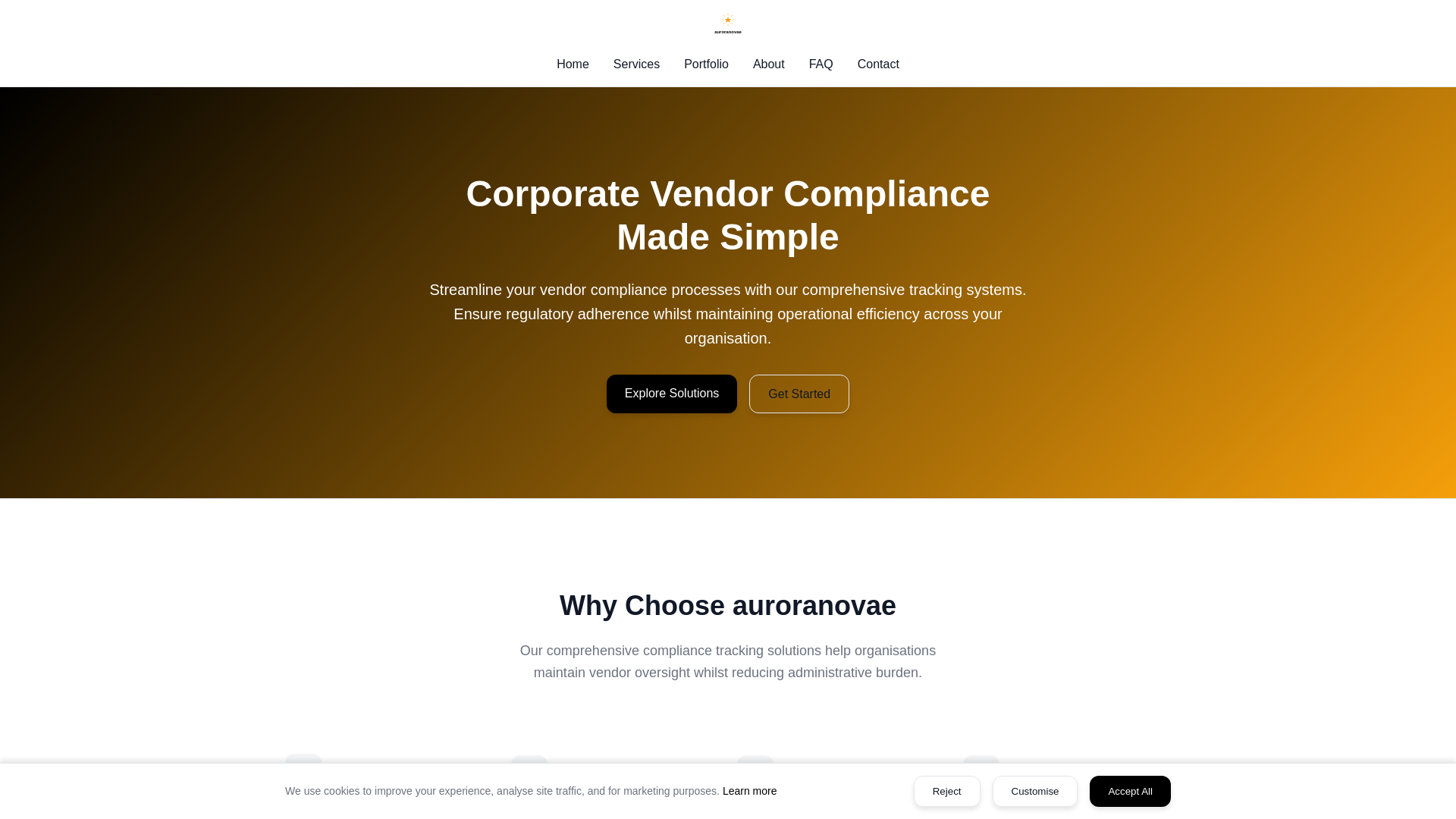 website screenshot of https://auroranovae.world/