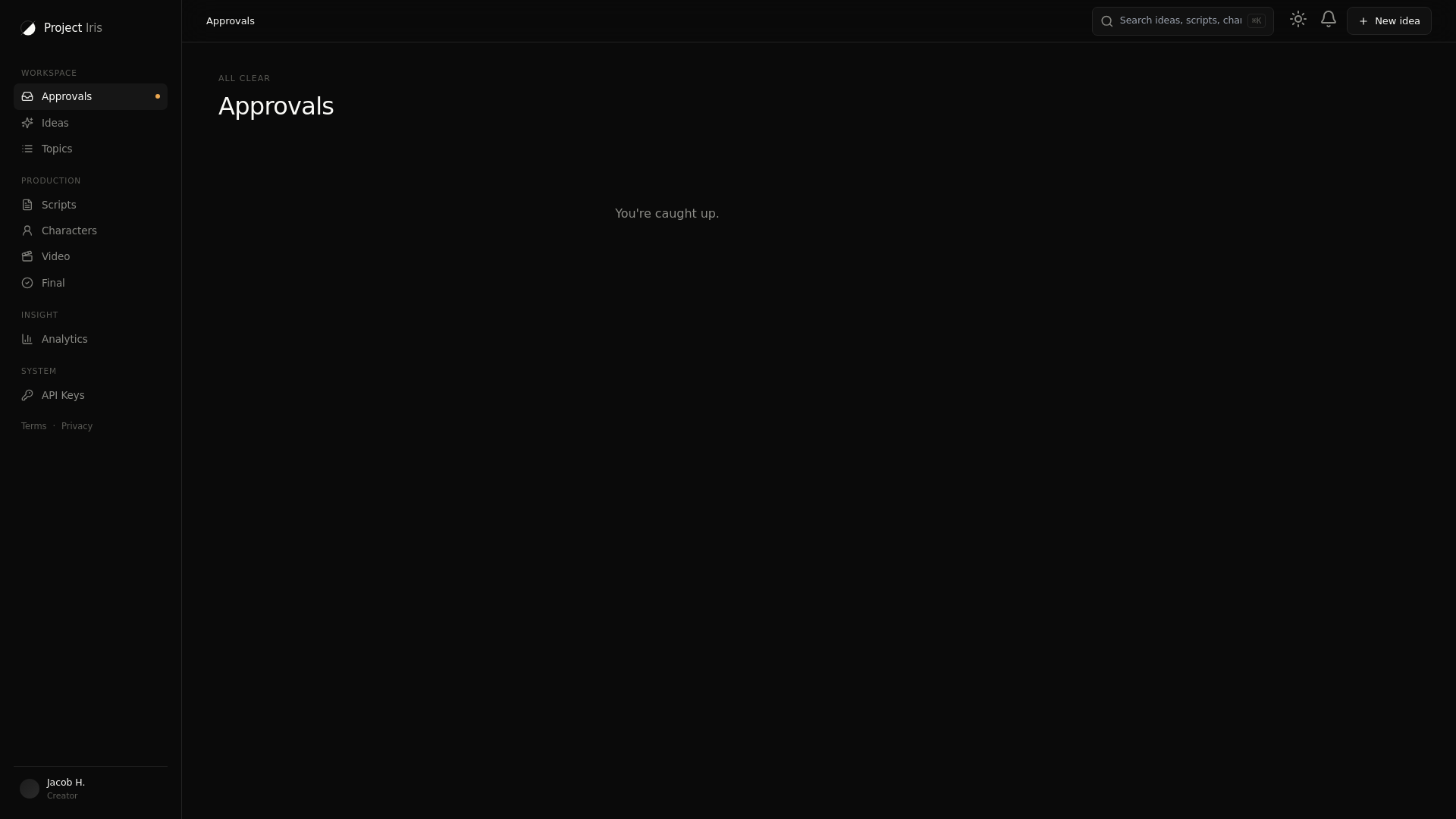 website screenshot of https://projectiris.space/