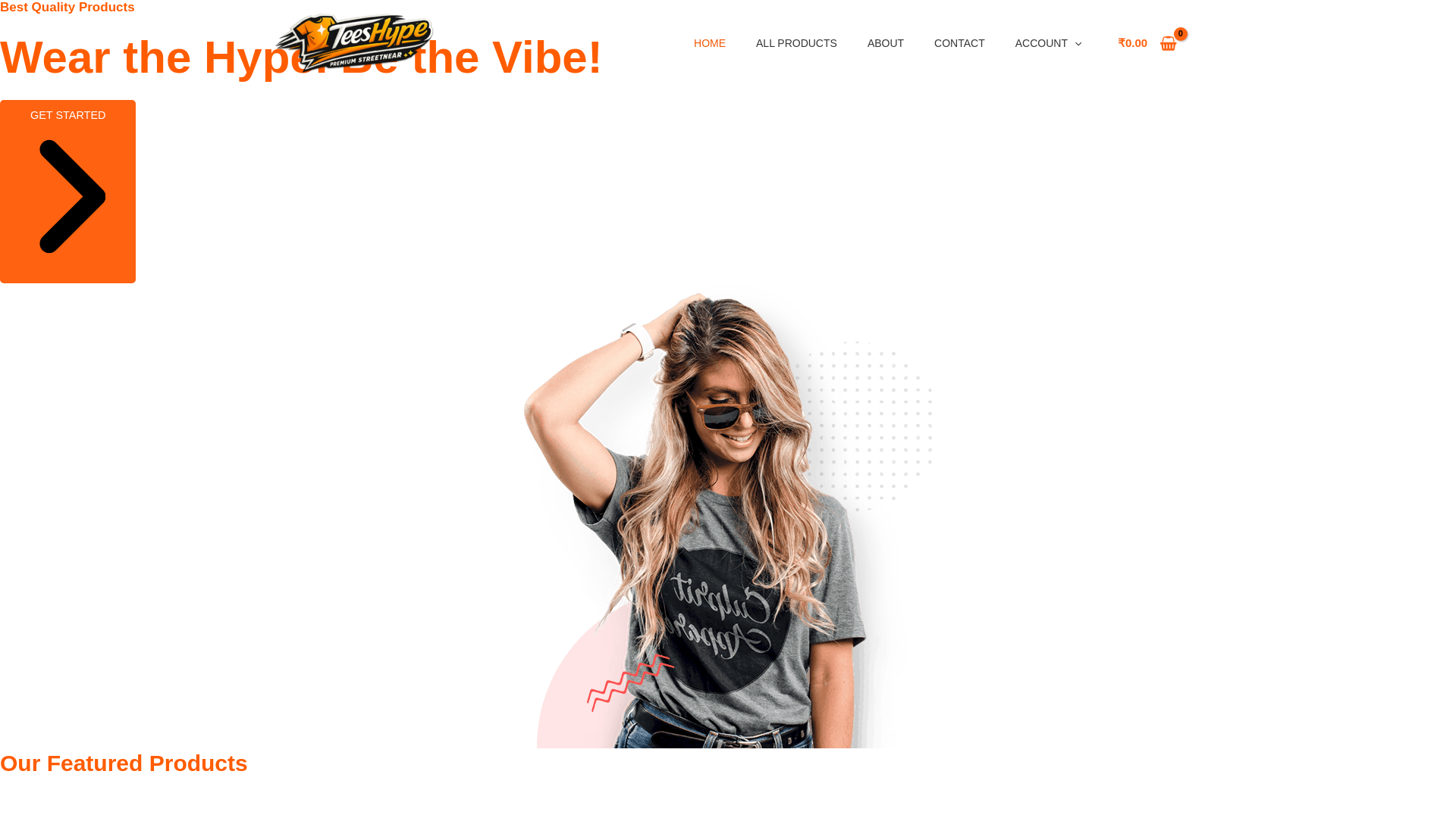 website screenshot of https://teeshype.in