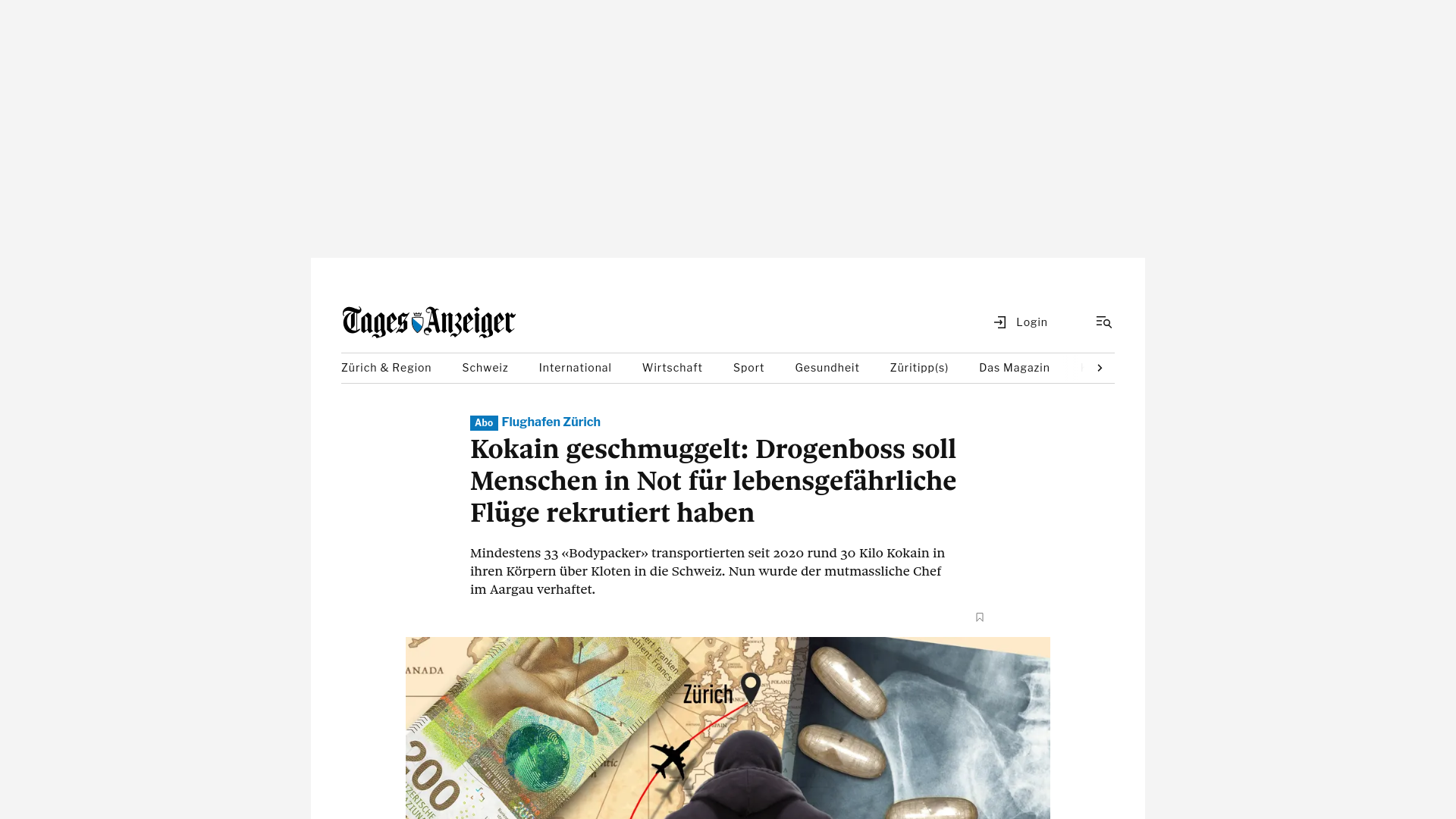 website screenshot of https://tagesanzeiger.ch/