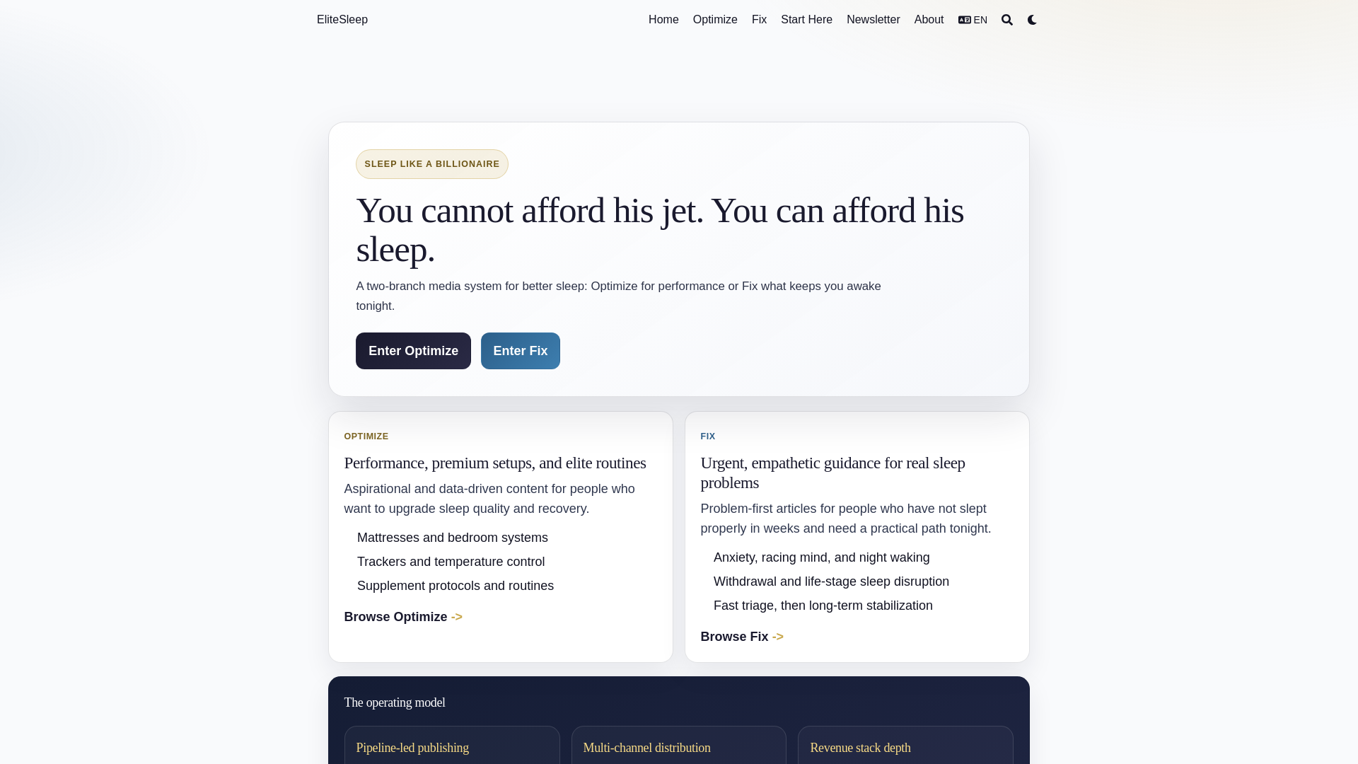 website screenshot of https://elitesleep.pages.dev/