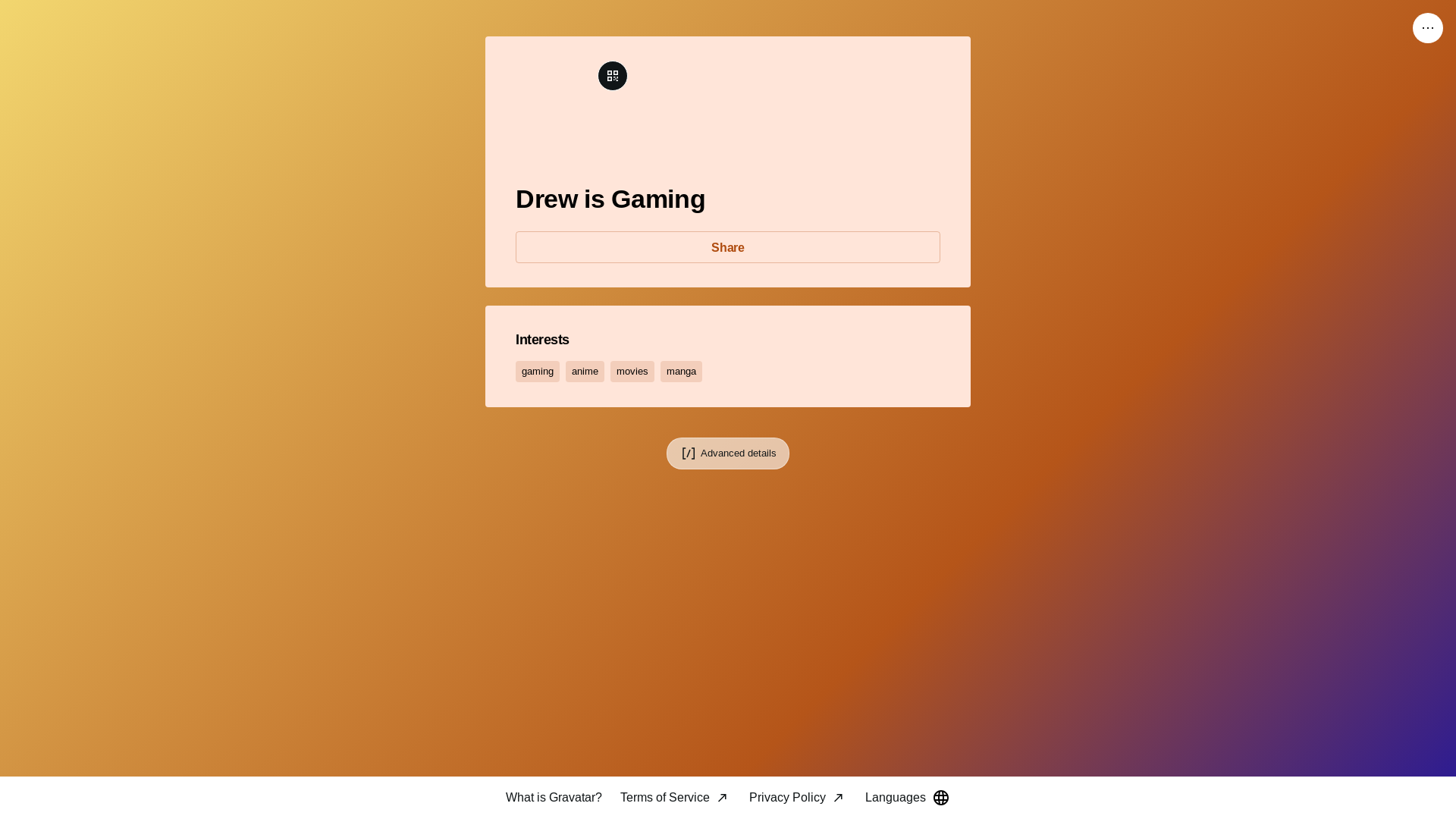 website screenshot of https://drewisgaming.link/