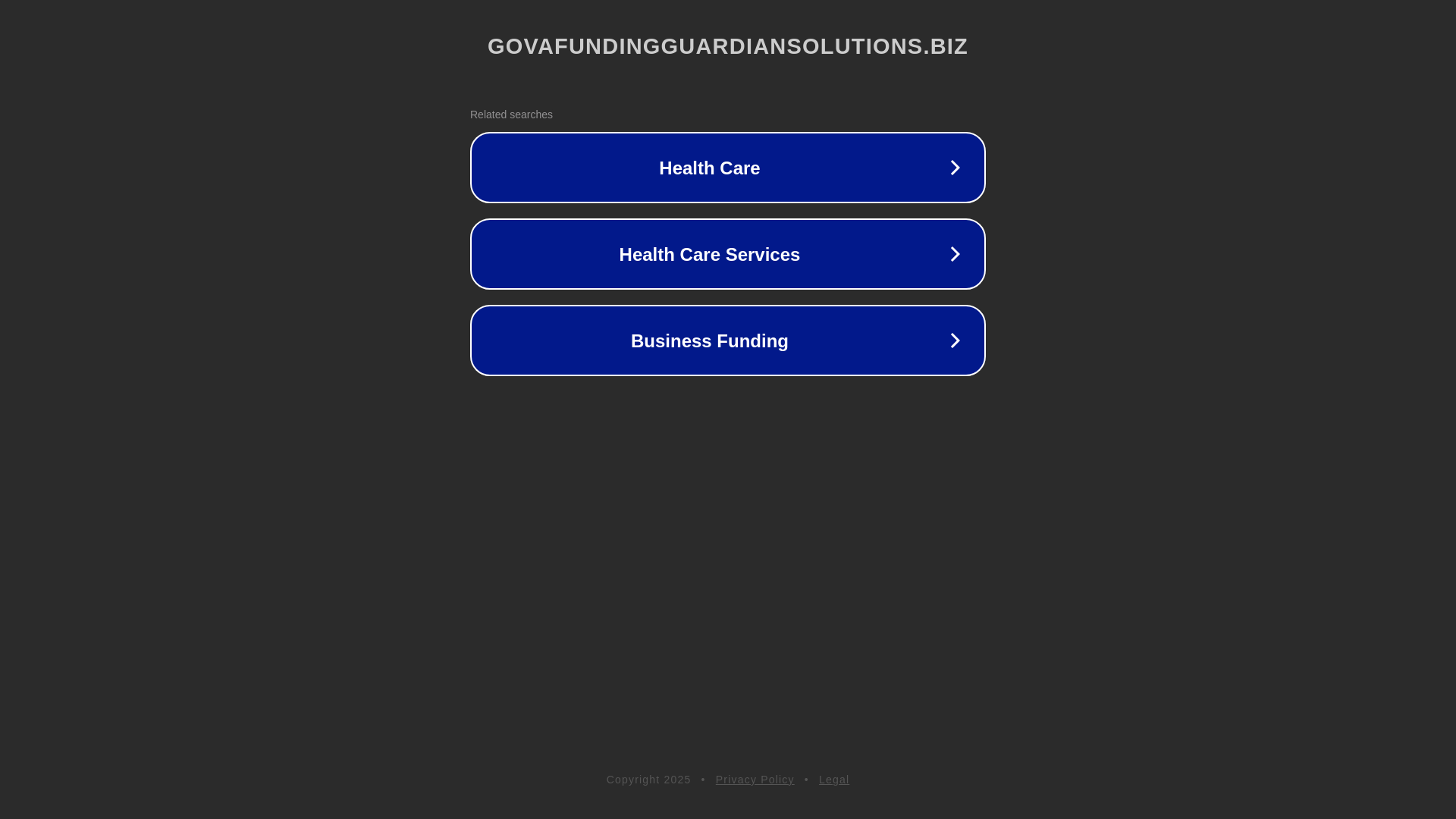 website screenshot of https://govafundingguardiansolutions.biz/