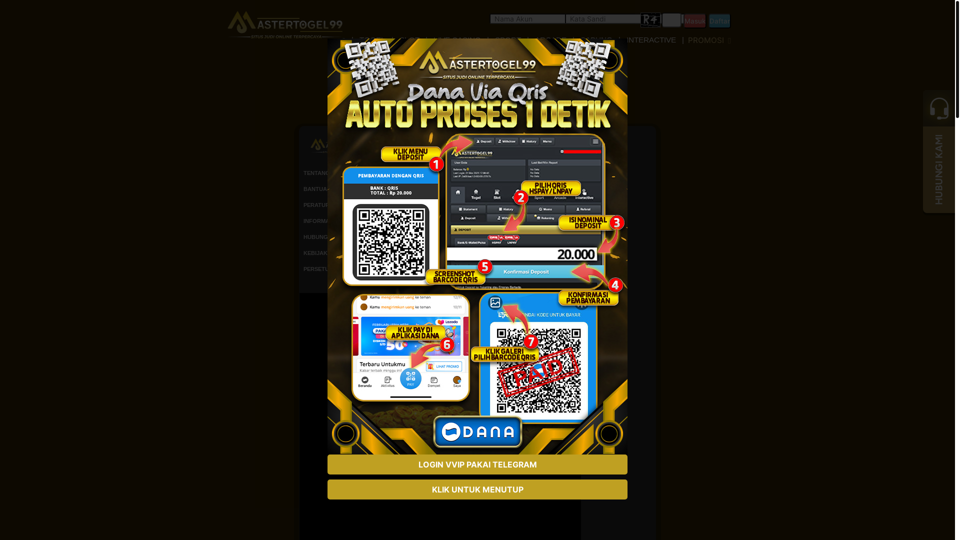 website screenshot of https://mastertogel99-amp.com/