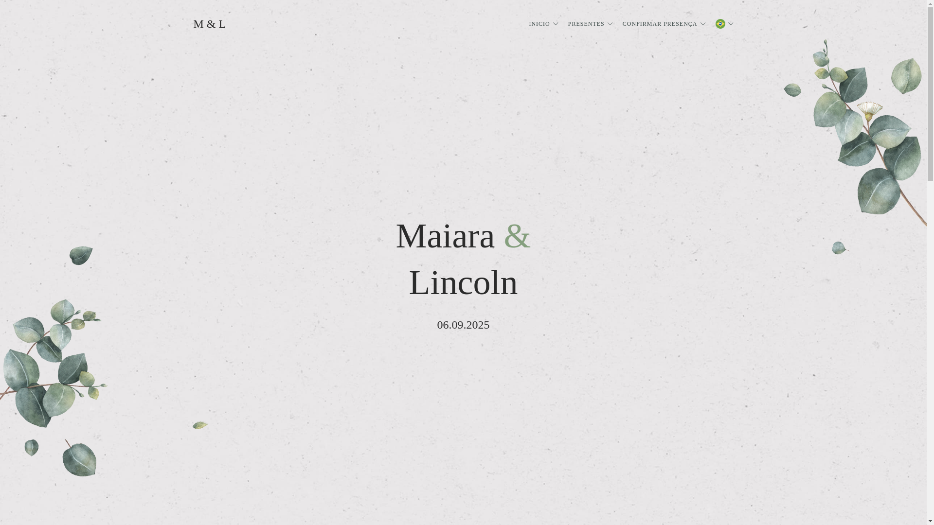 website screenshot of https://maiaraelincoln.com.br/
