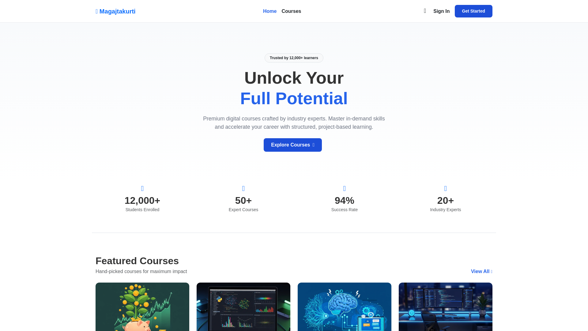 website screenshot of https://magajtakurti.info/