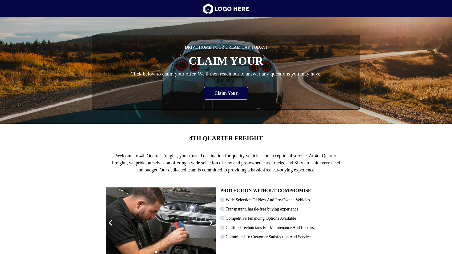 website screenshot of https://4thquarterfreightllc.com/