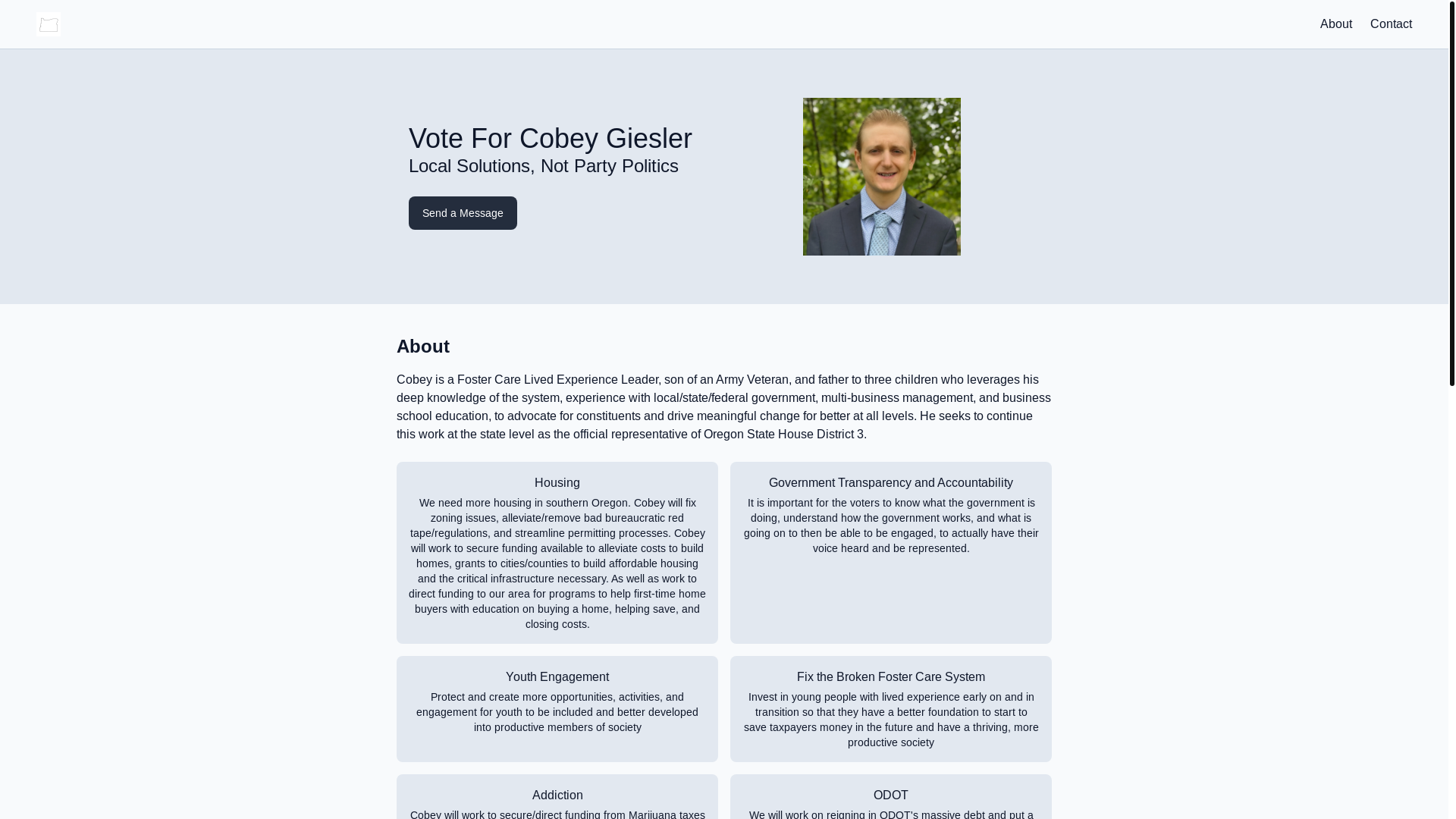 website screenshot of https://campaign4cobey.org/