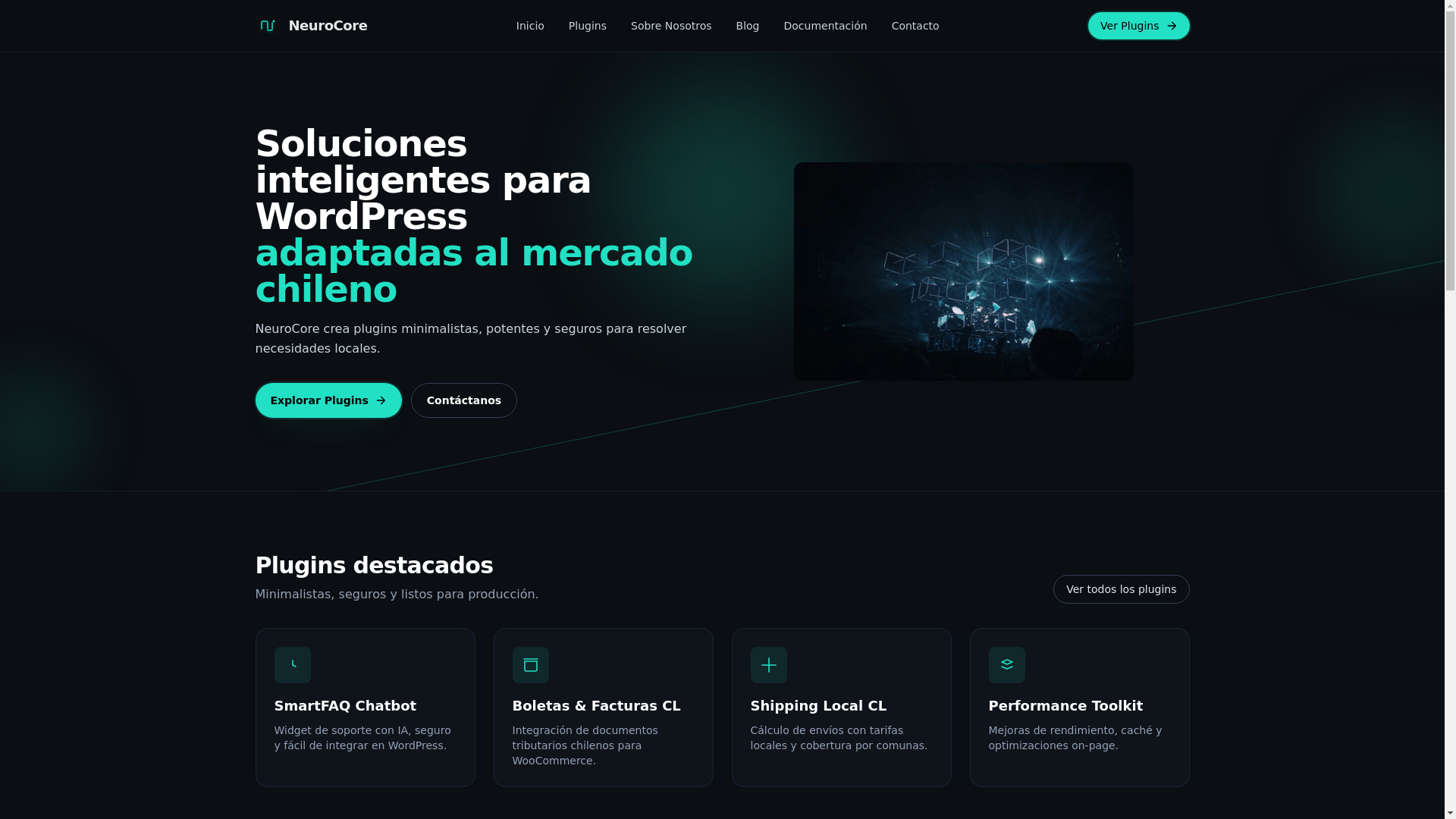 website screenshot of https://neurocore.cl/