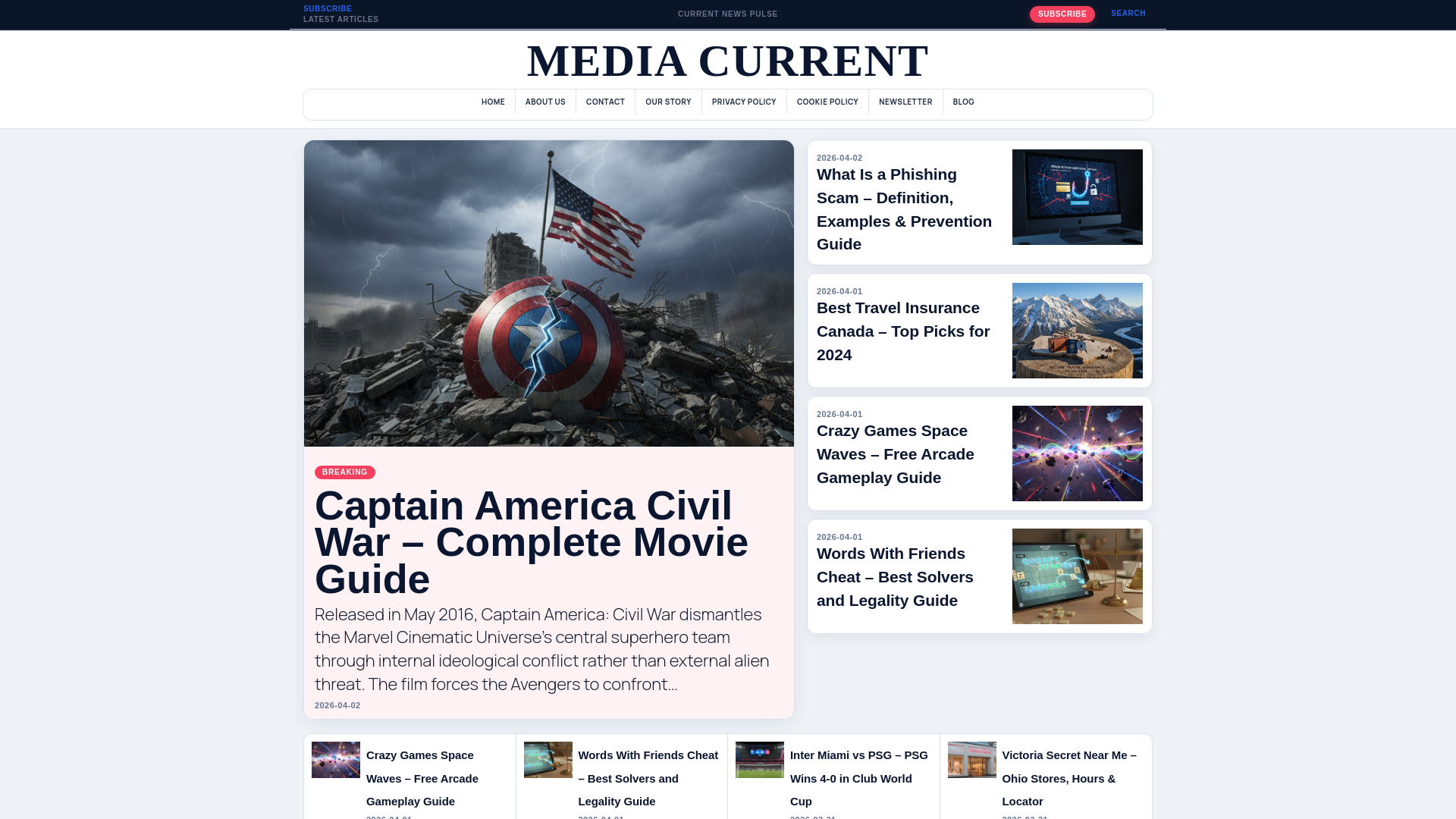 website screenshot of https://mediacurrent.net