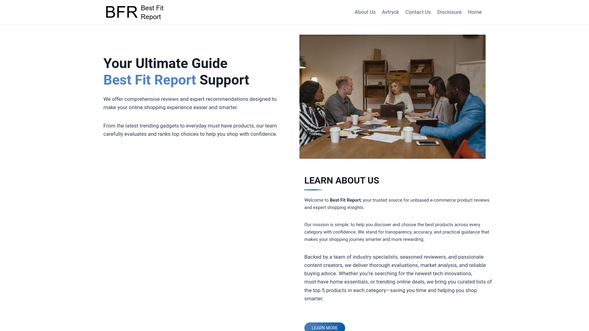 website screenshot of https://bestfitreport.com/