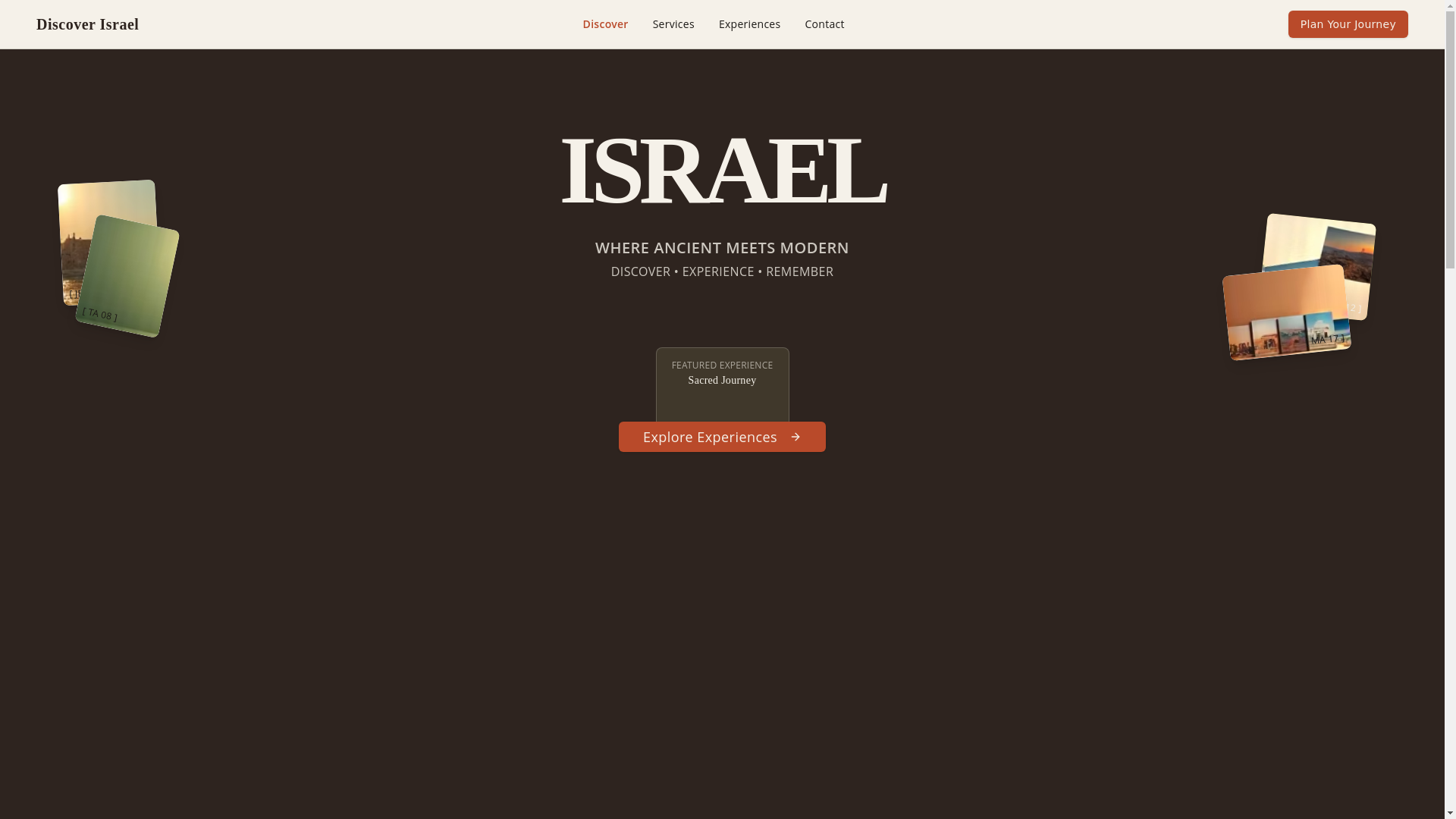 website screenshot of https://discoverholyland.net/