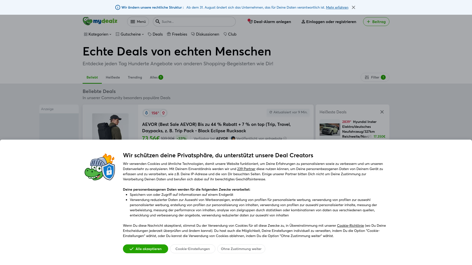 website screenshot of https://chipgutscheine.de/