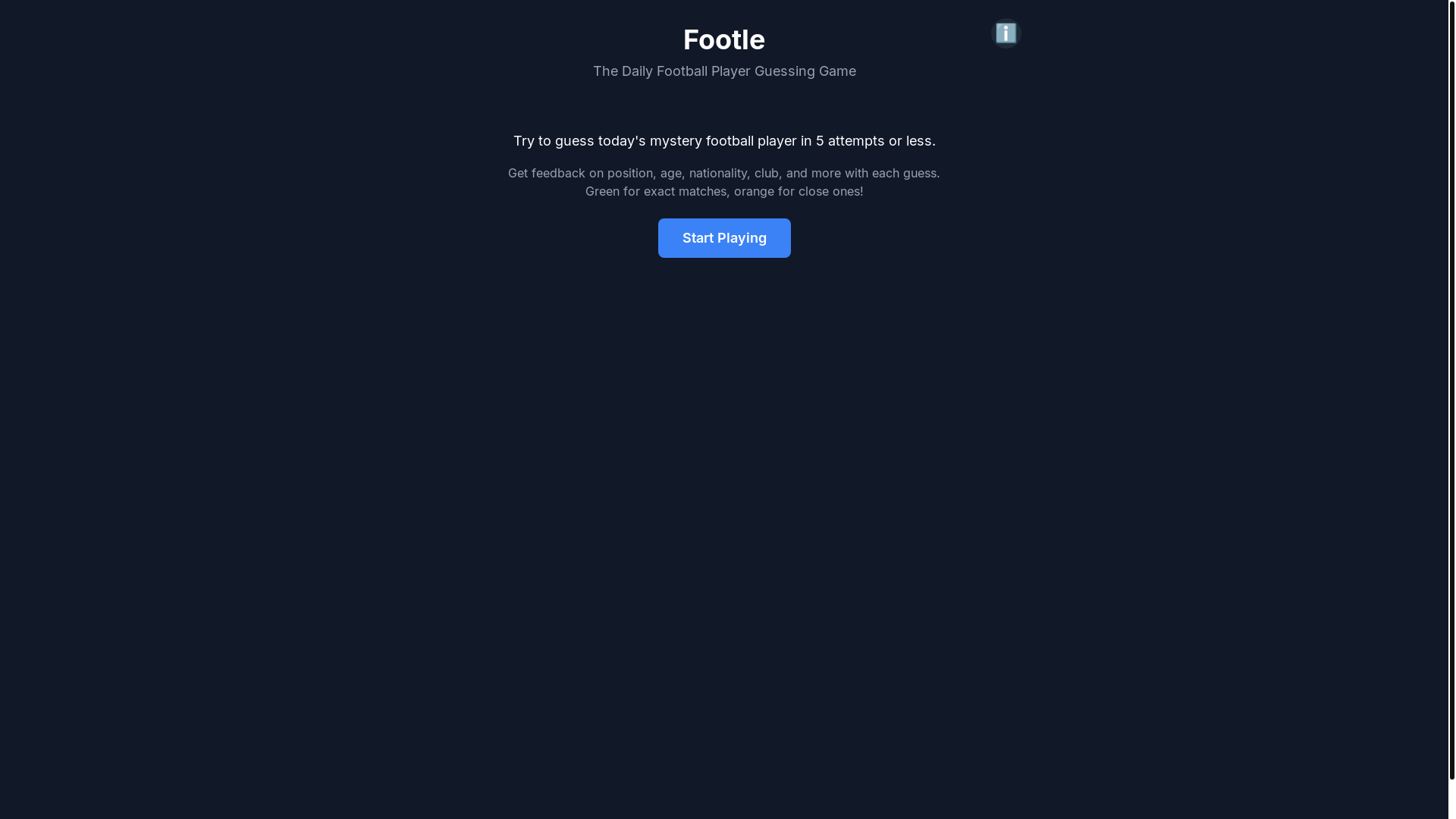 website screenshot of https://footle.club/
