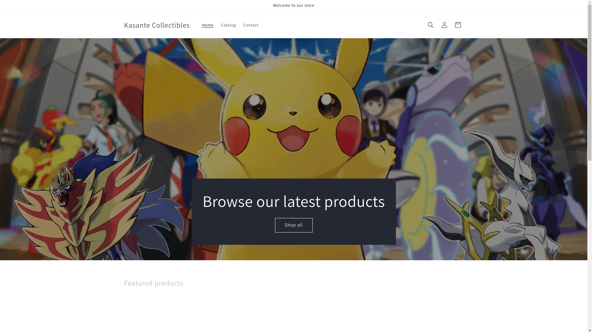 website screenshot of https://kasantecollectibles.com/