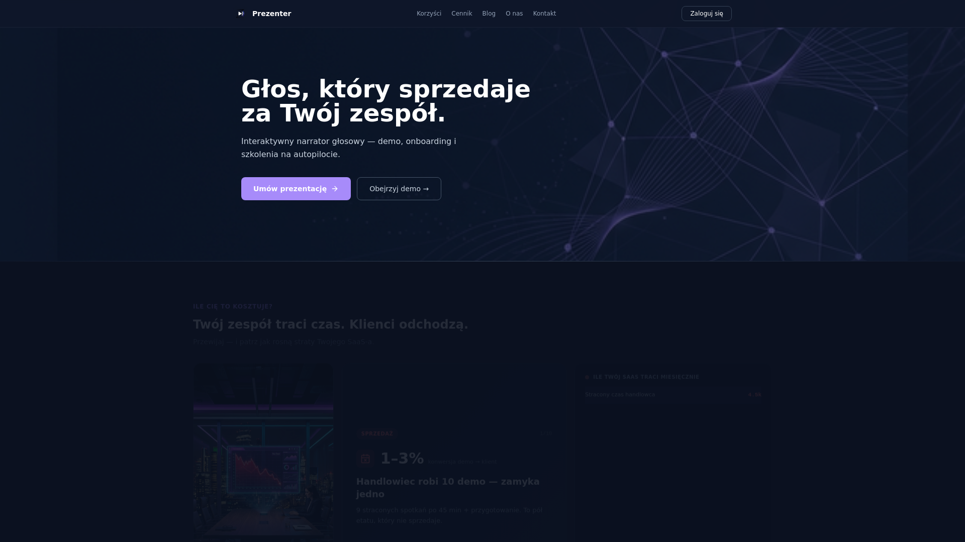 website screenshot of https://prezenter.app/
