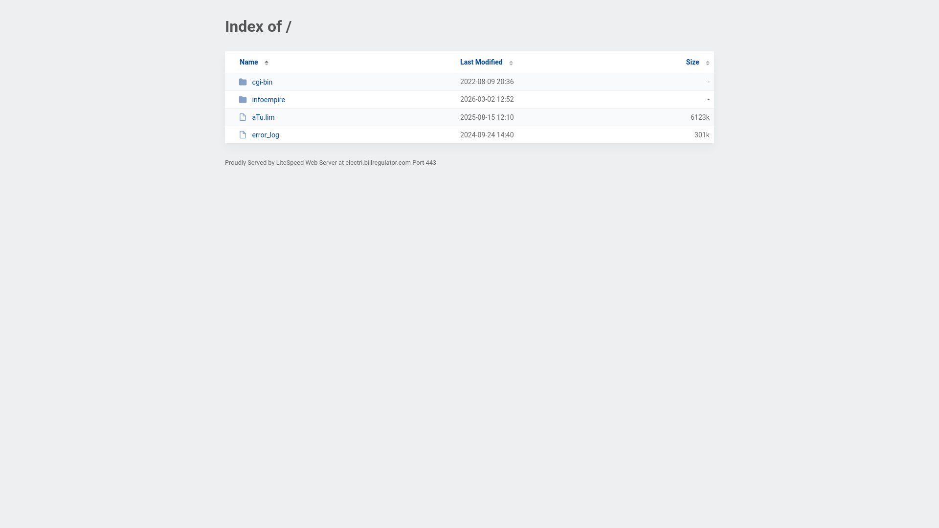 website screenshot of https://electri.billregulator.com