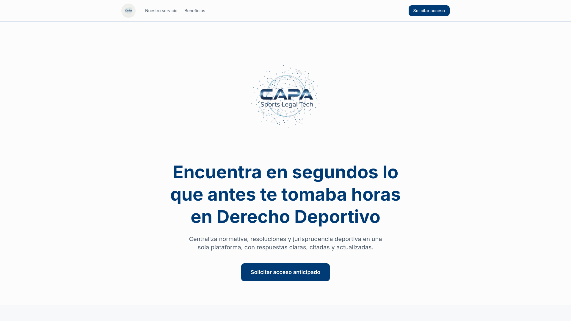 website screenshot of https://capalegalsports.com