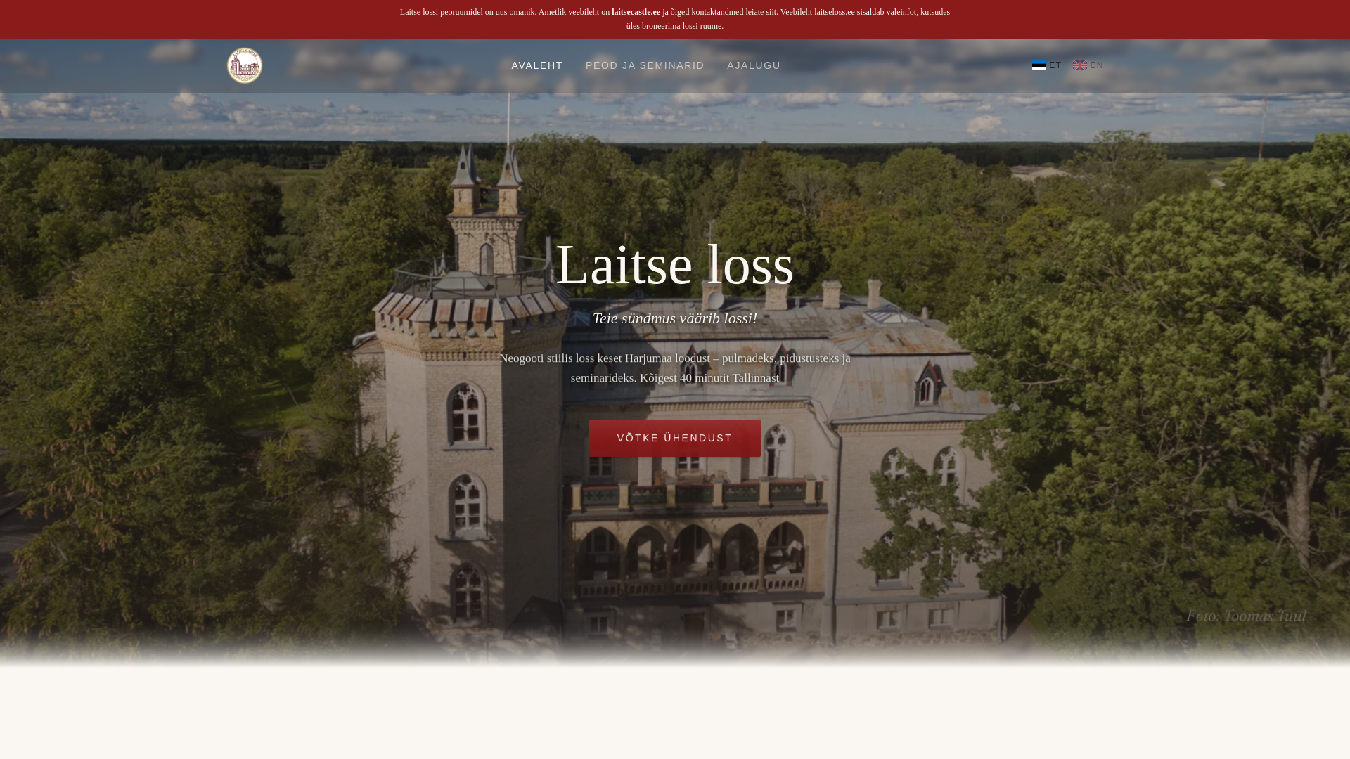 website screenshot of https://laitsecastle.ee