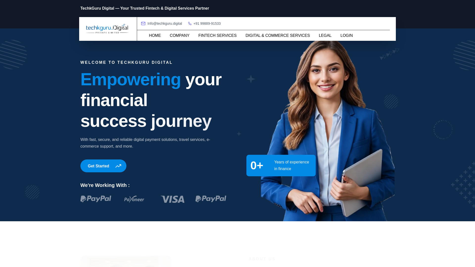 website screenshot of https://techkguru.digital