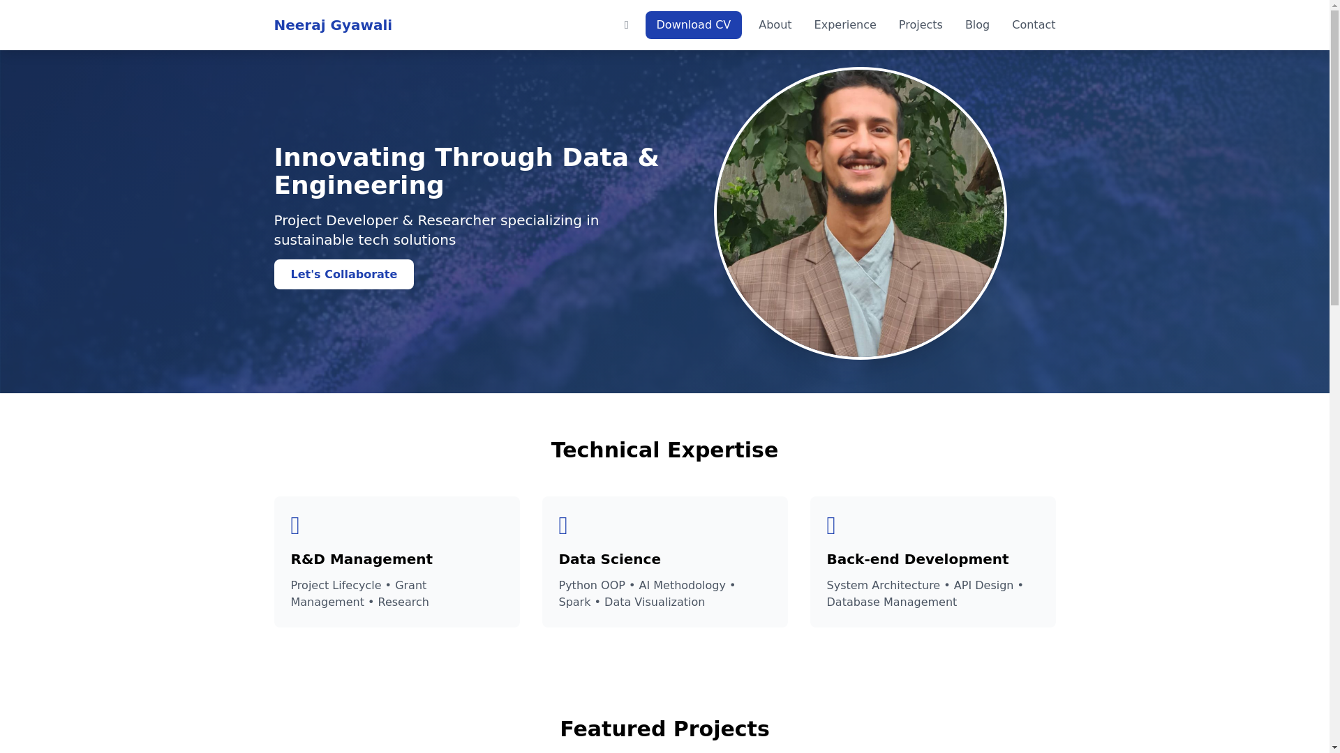 website screenshot of https://neerajgyawali.pages.dev/