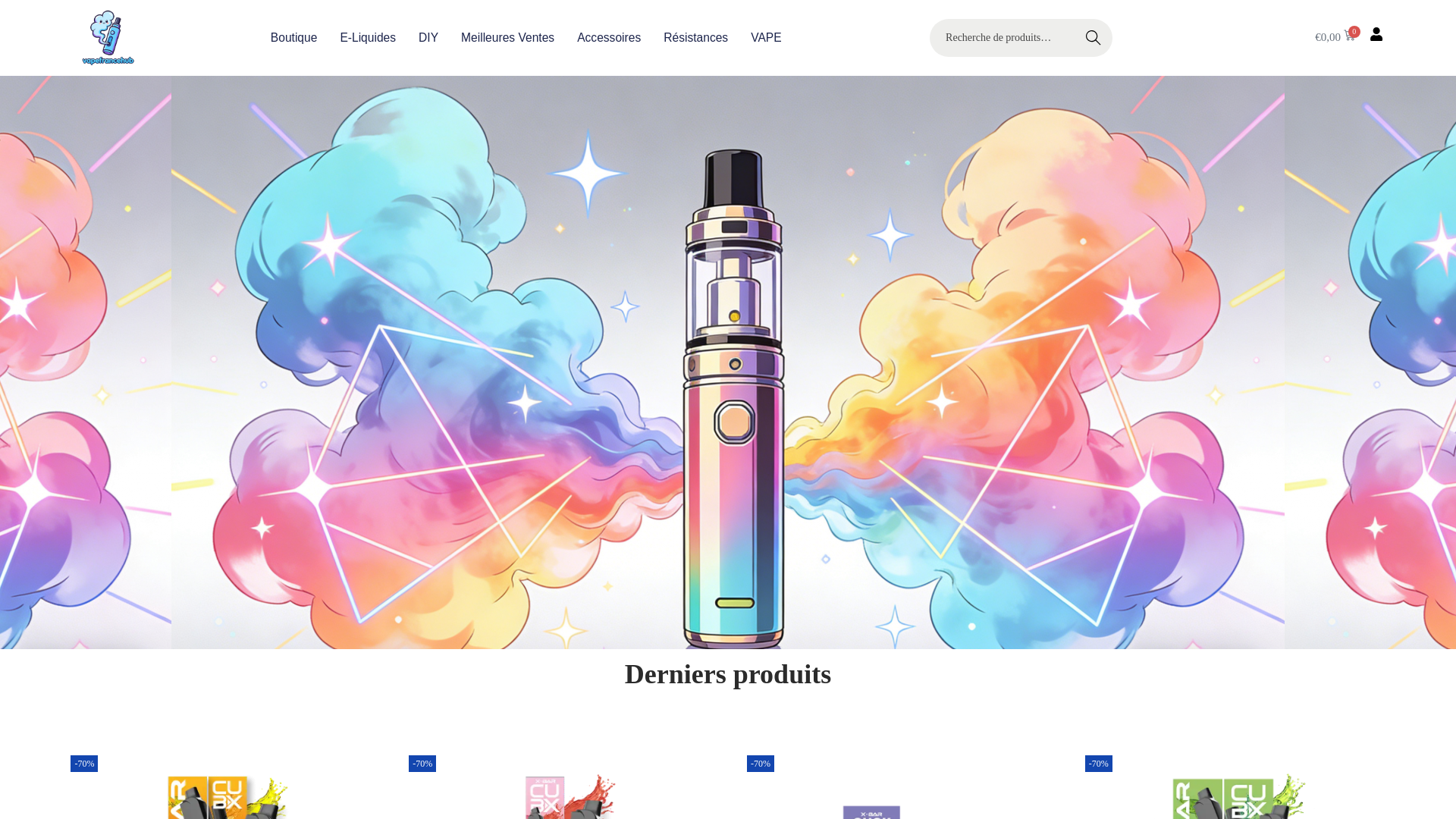 website screenshot of https://vapefrancehub.com/