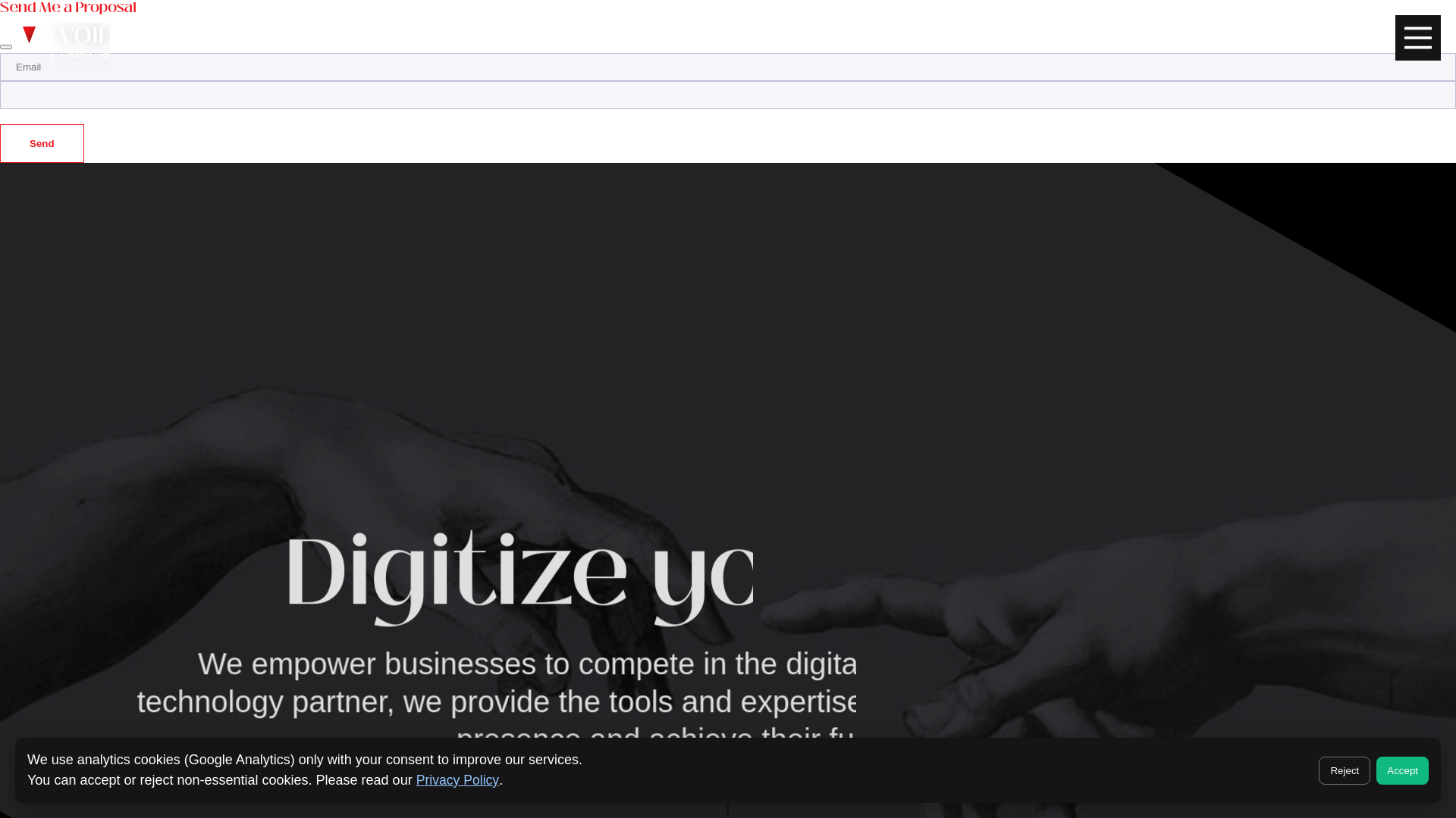 website screenshot of https://voila.digital/
