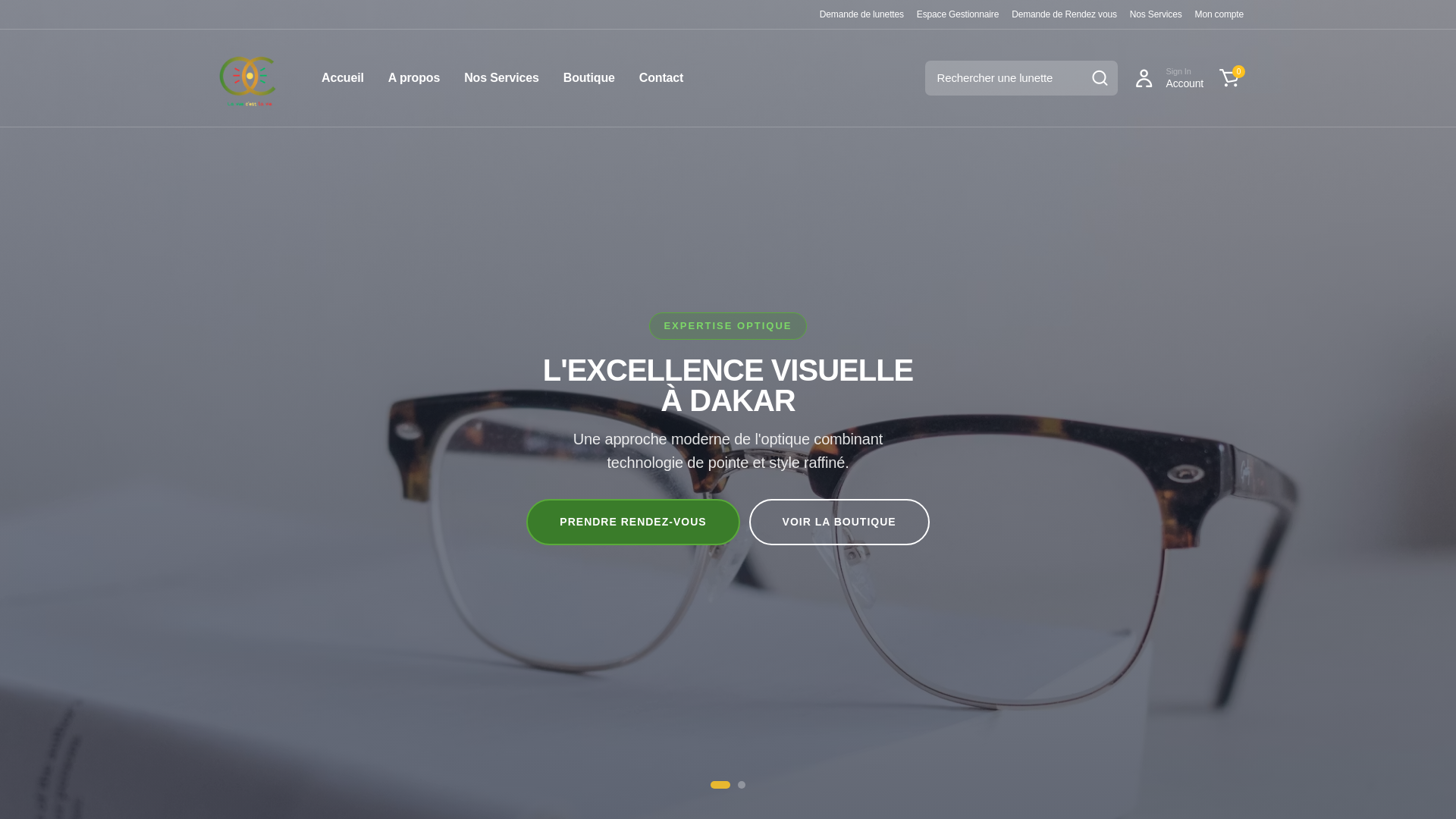 website screenshot of https://lopticienconcept.sn